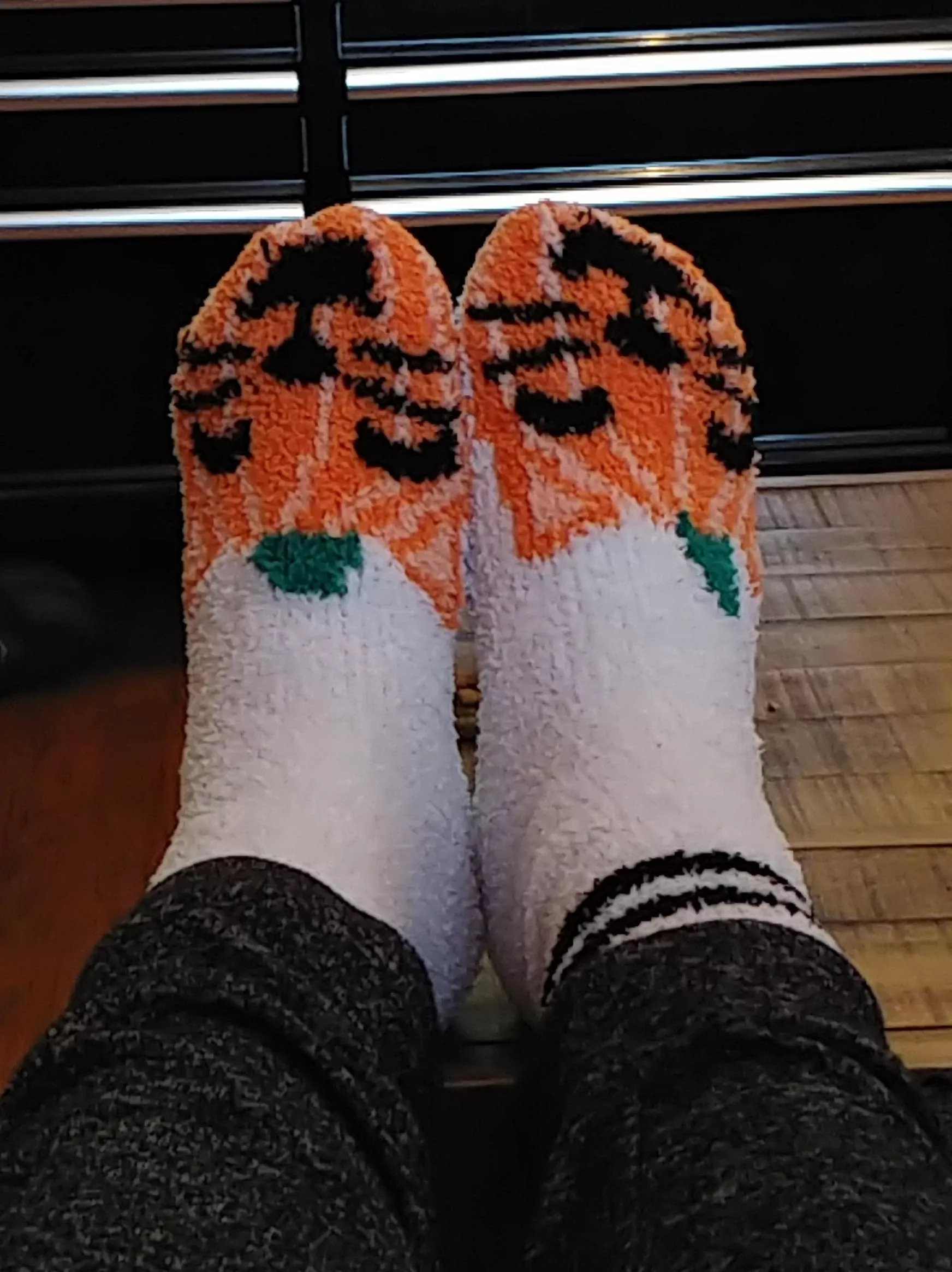 Found a cute pair of fuzzy Halloween socks!