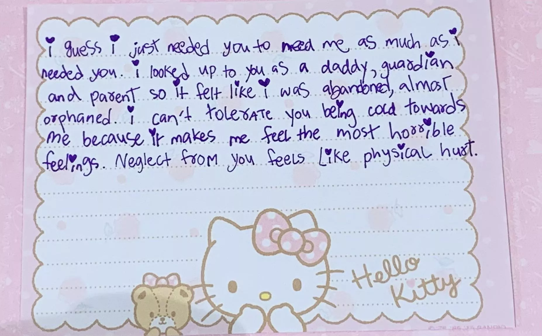 found this last thing i had written in my little journal for dadda ~