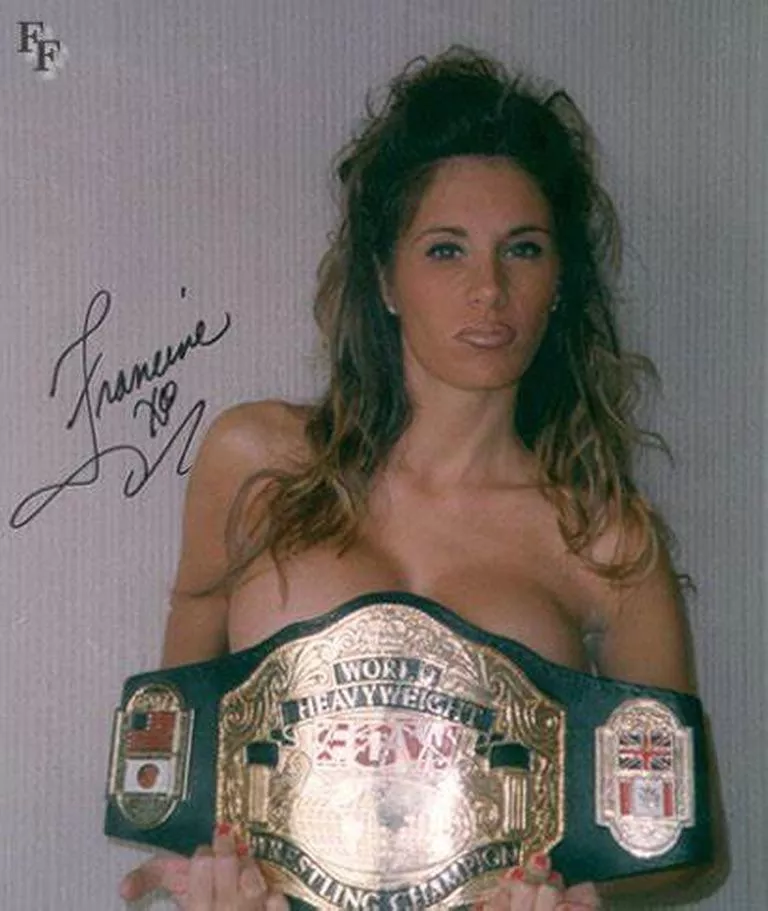 Francine with the ECW World Title