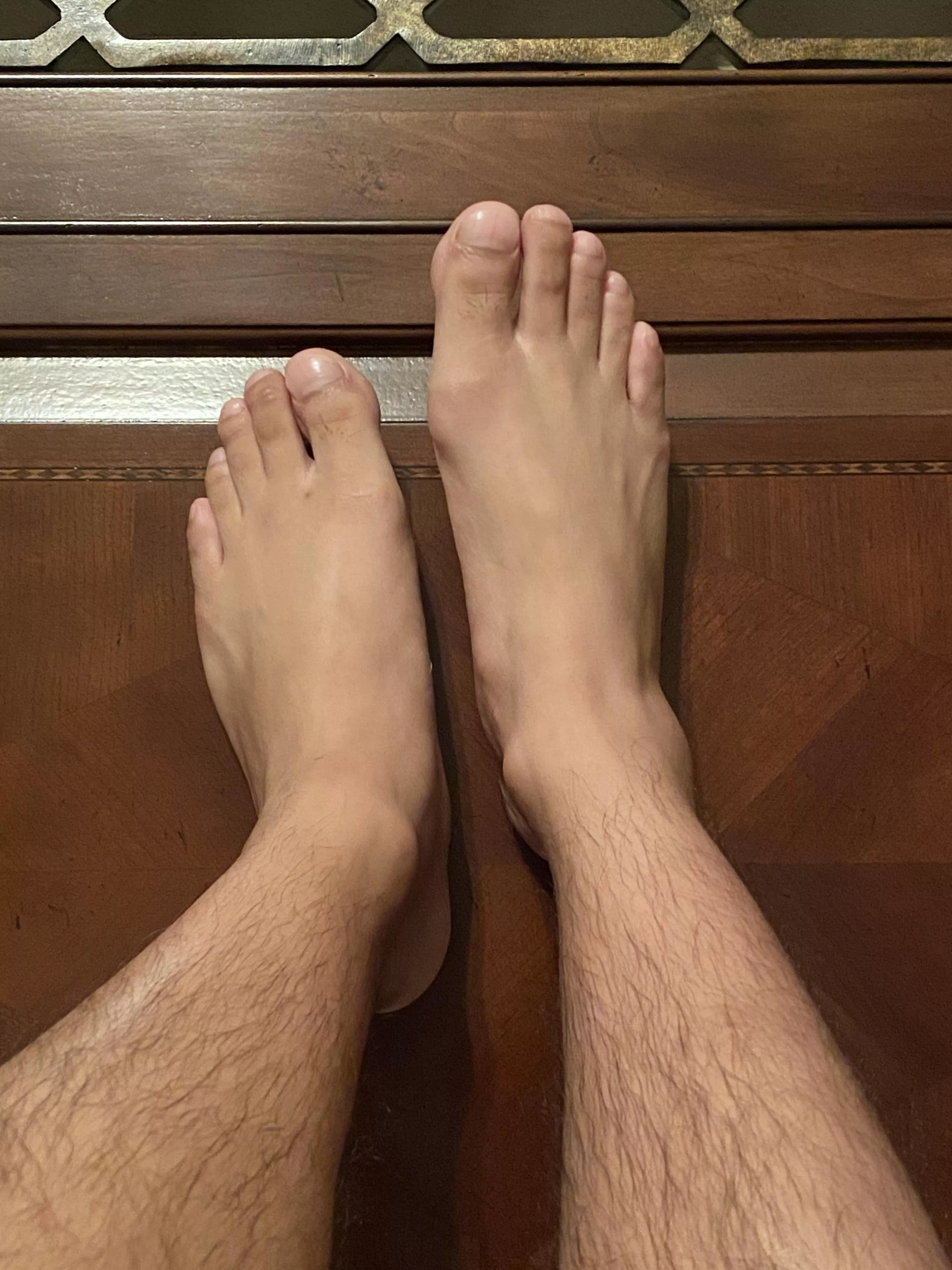 Freshly pedicured feet