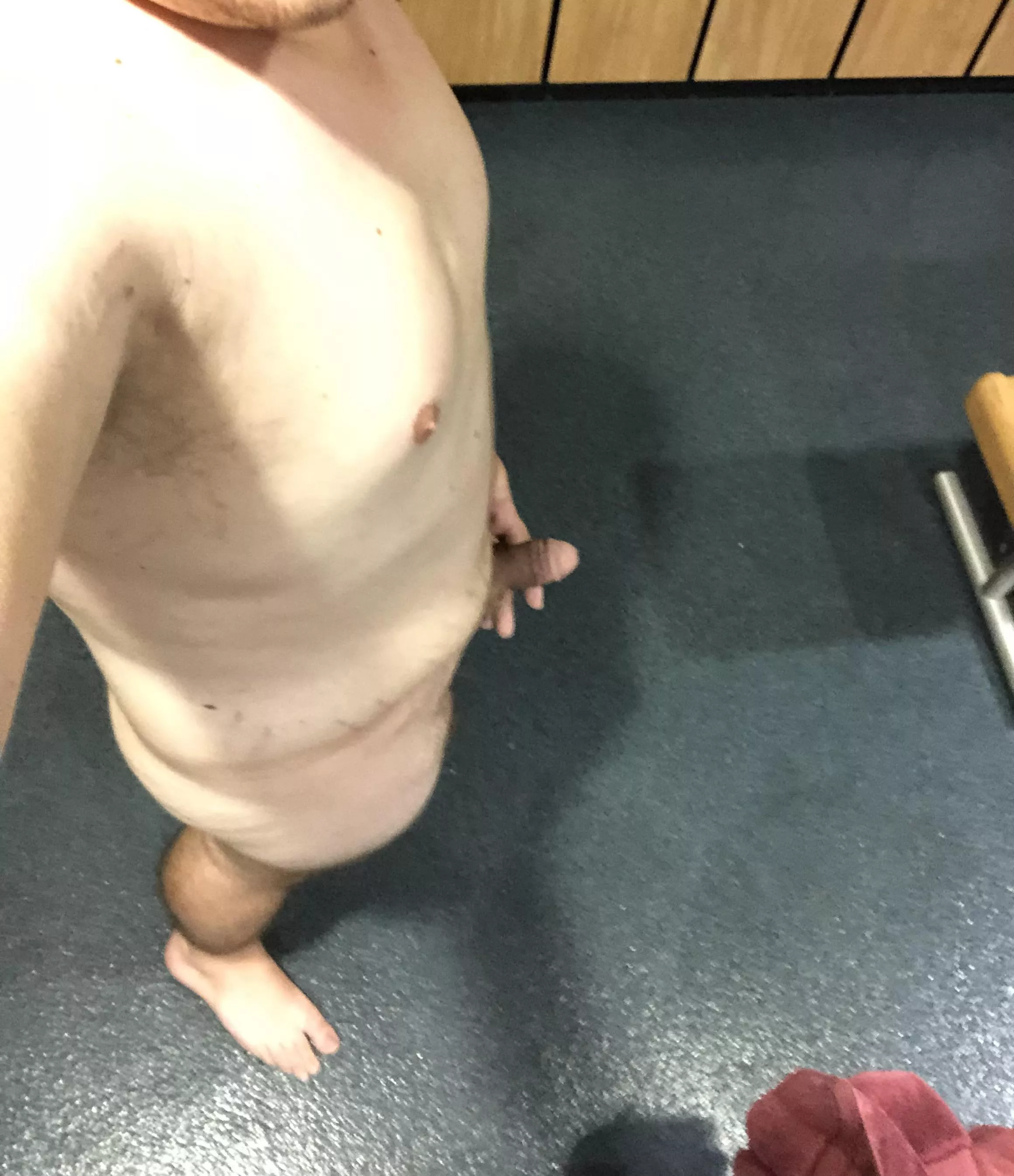 Freshly showered and soft in a new locker room