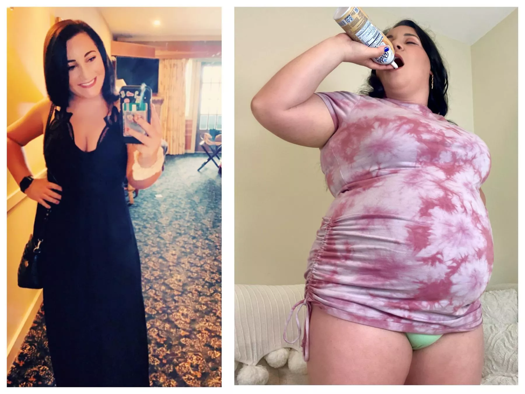 From life of the party in tight little dresses to a hungry, lazy hog at home turning dresses into shirts