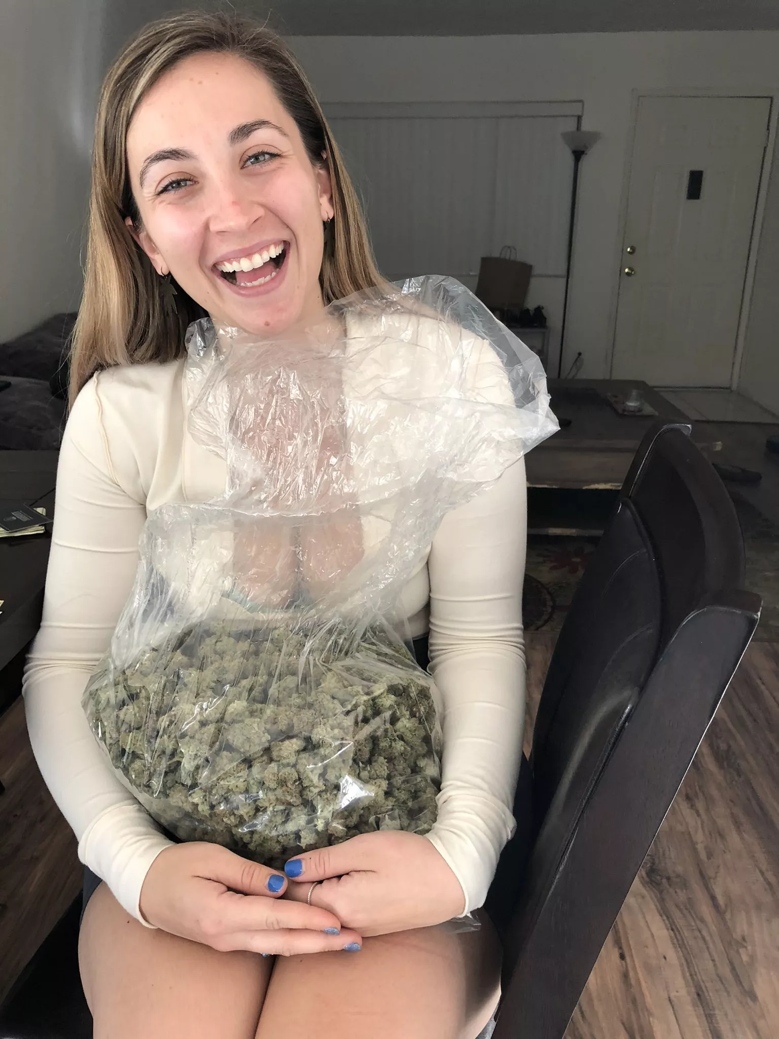 Fuck her or take the weed?