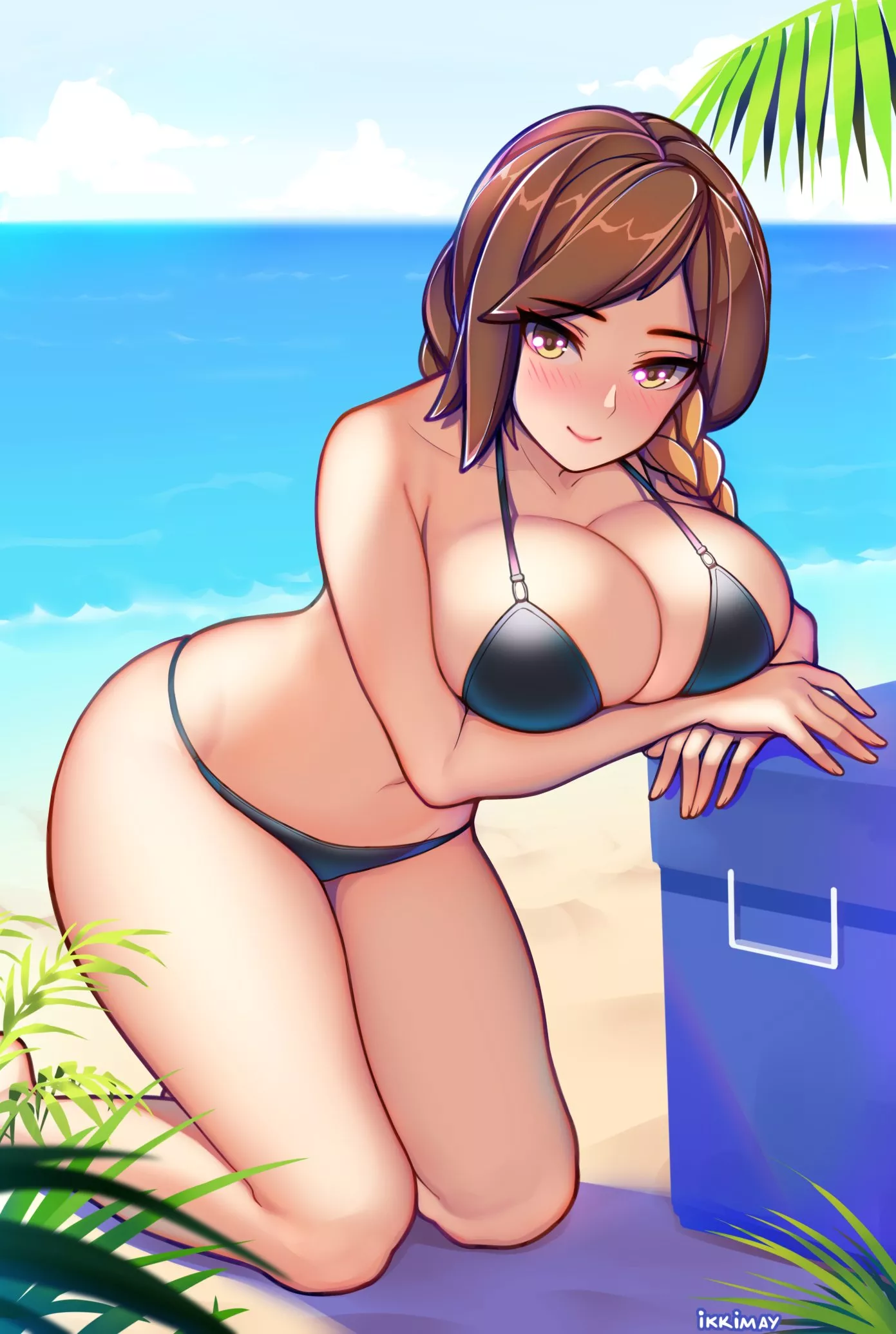 Furia goes to the beach in a very small bikini (Ikkimay)