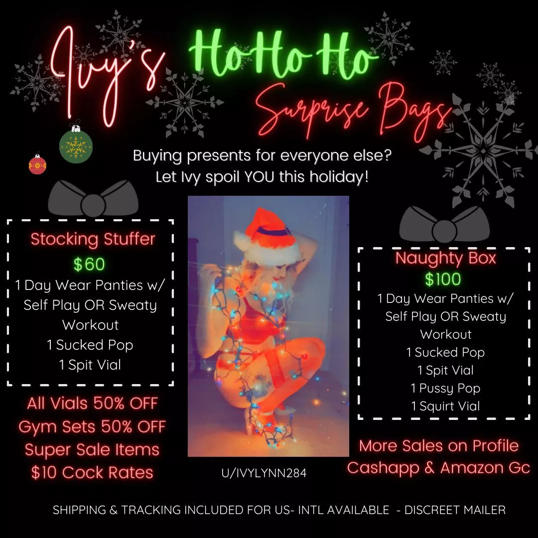 Get More With Ivy’s December Sale 🌟 [selling] Panty Deals • Half Off Vials & Sweaty Gym Sets 💦 More Info on Profile 🔥 [kik] Ivylynn284