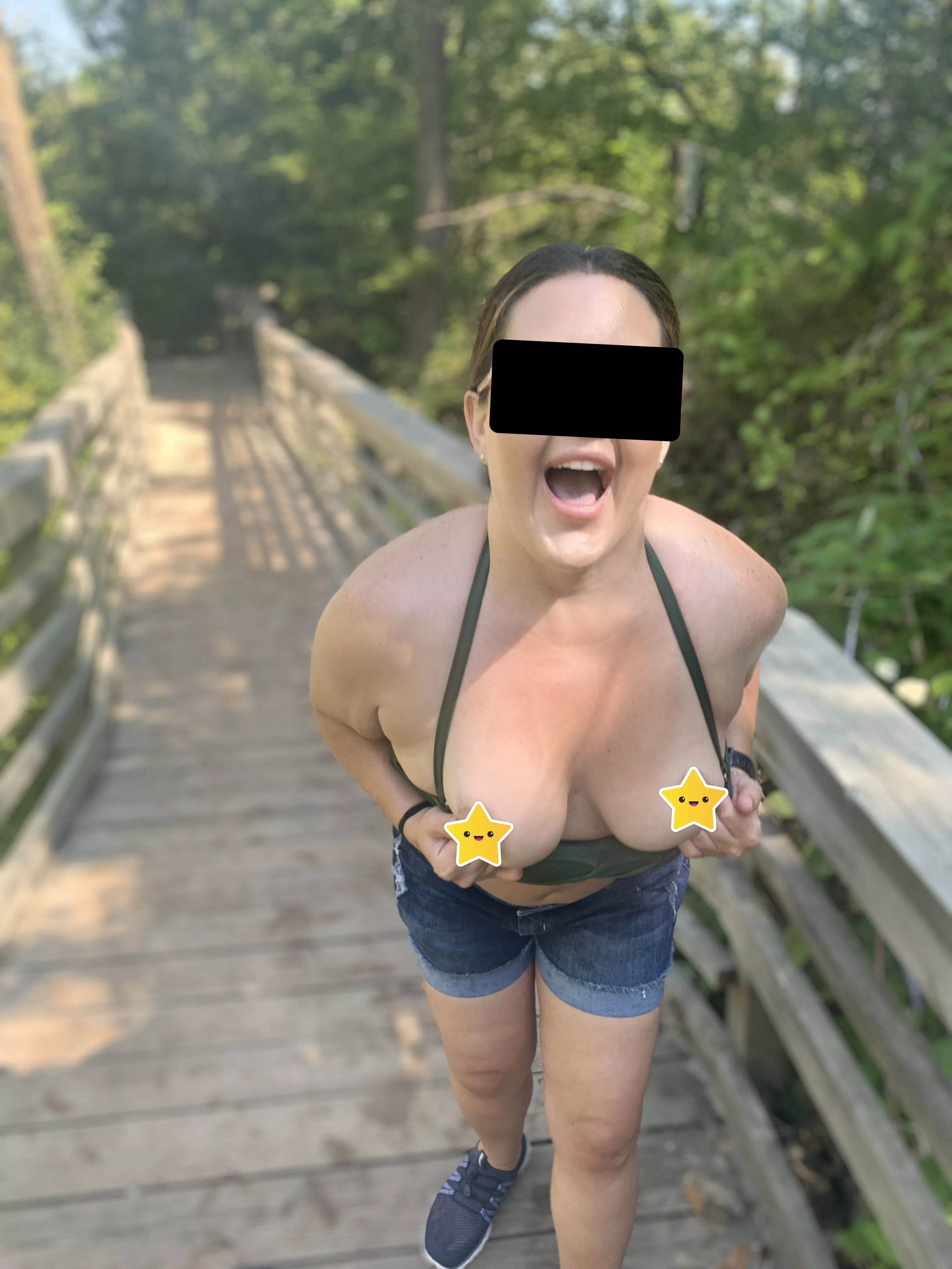 Getting [f]risky on a hike... Doesn't everyone hike in their bikini?!?