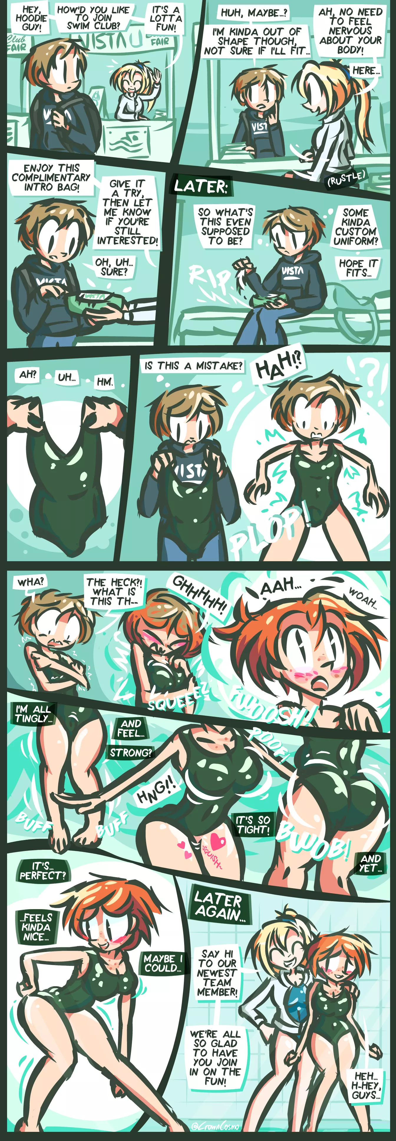 Getting into Shape! (MTF Swimsuit TG) by CrownCosmo