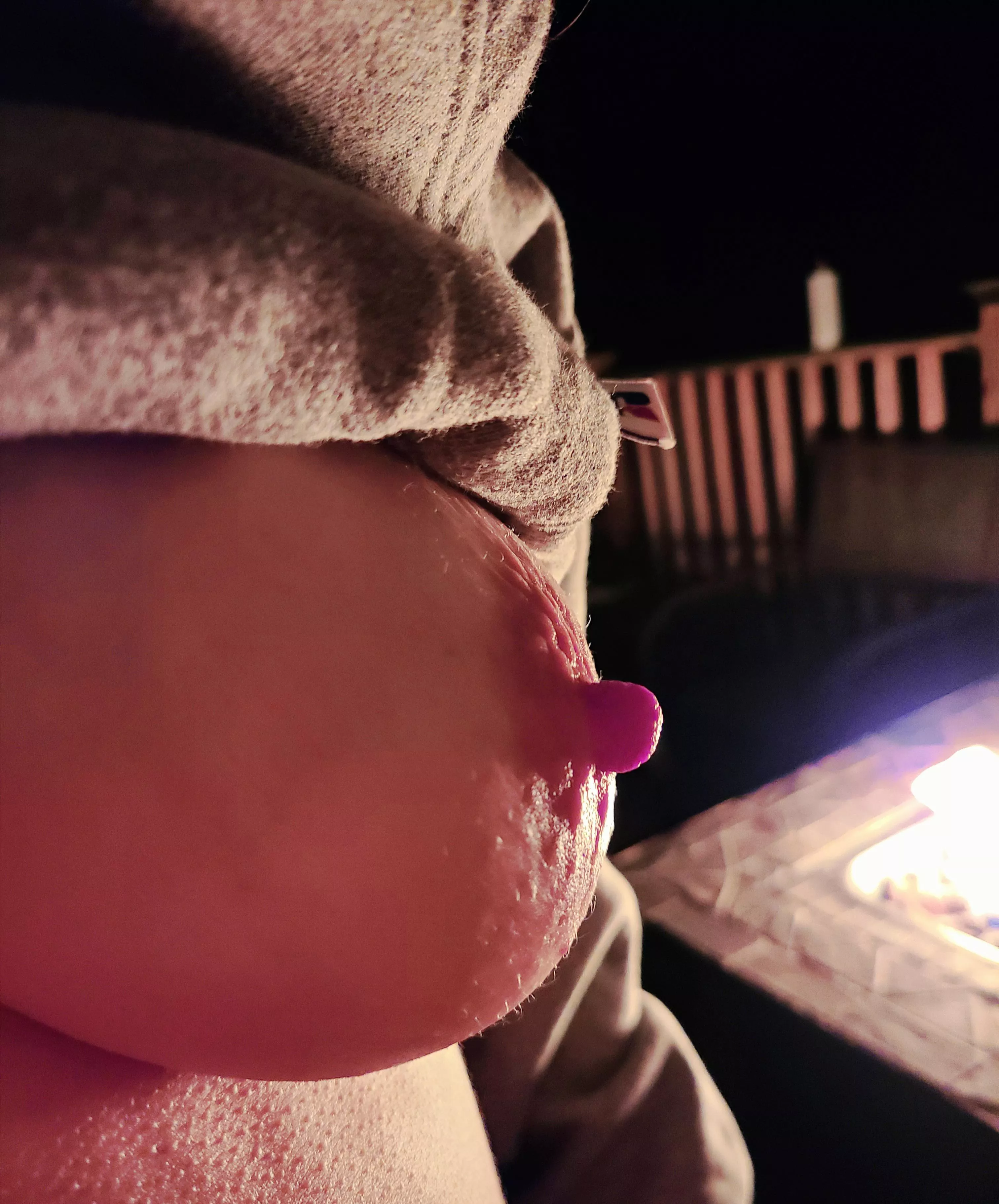 Getting my nipples sucked by fire light