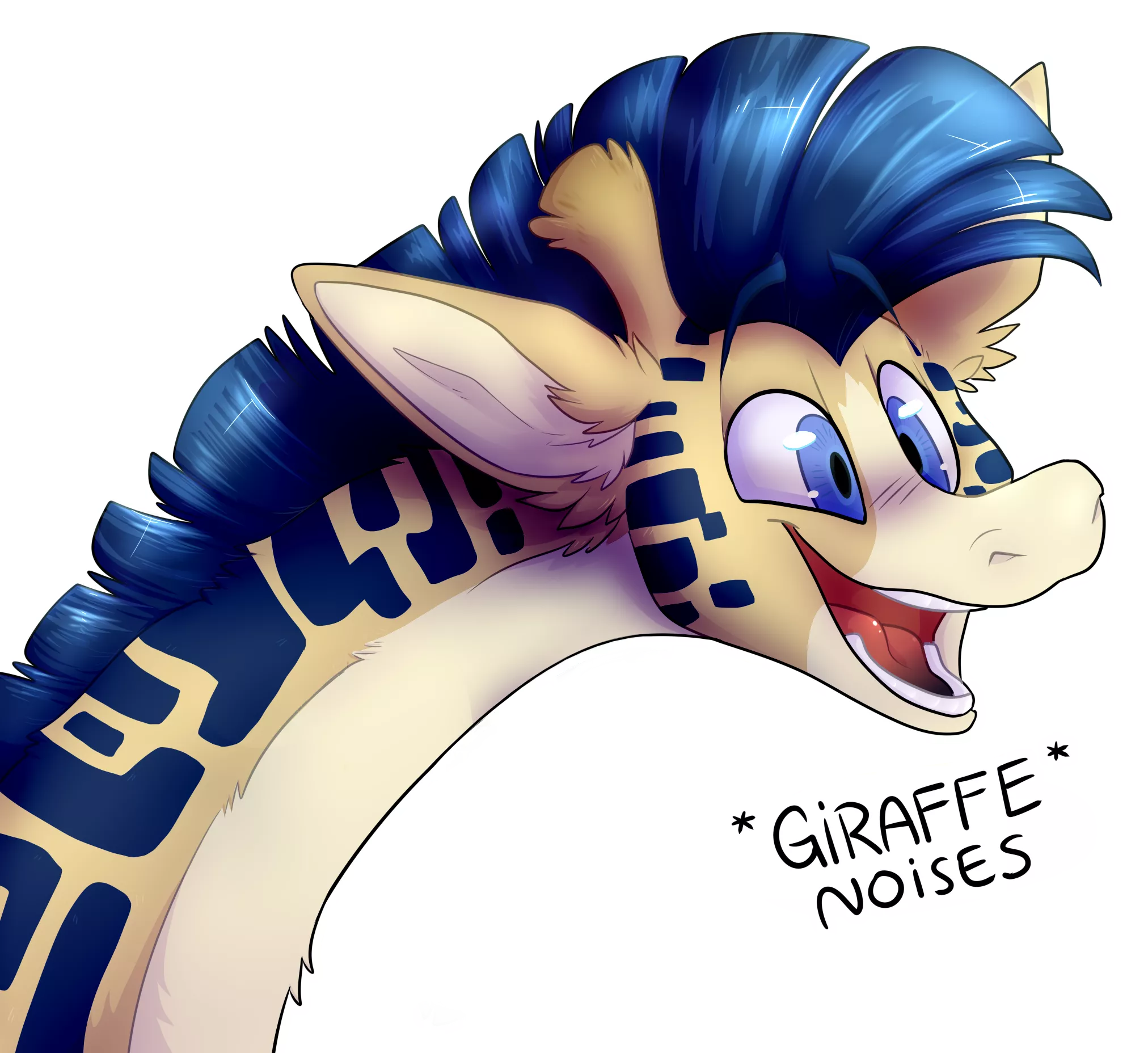 Giraffes sound like deer, except an octave or more lower (art by LionMushrooms, my oc)