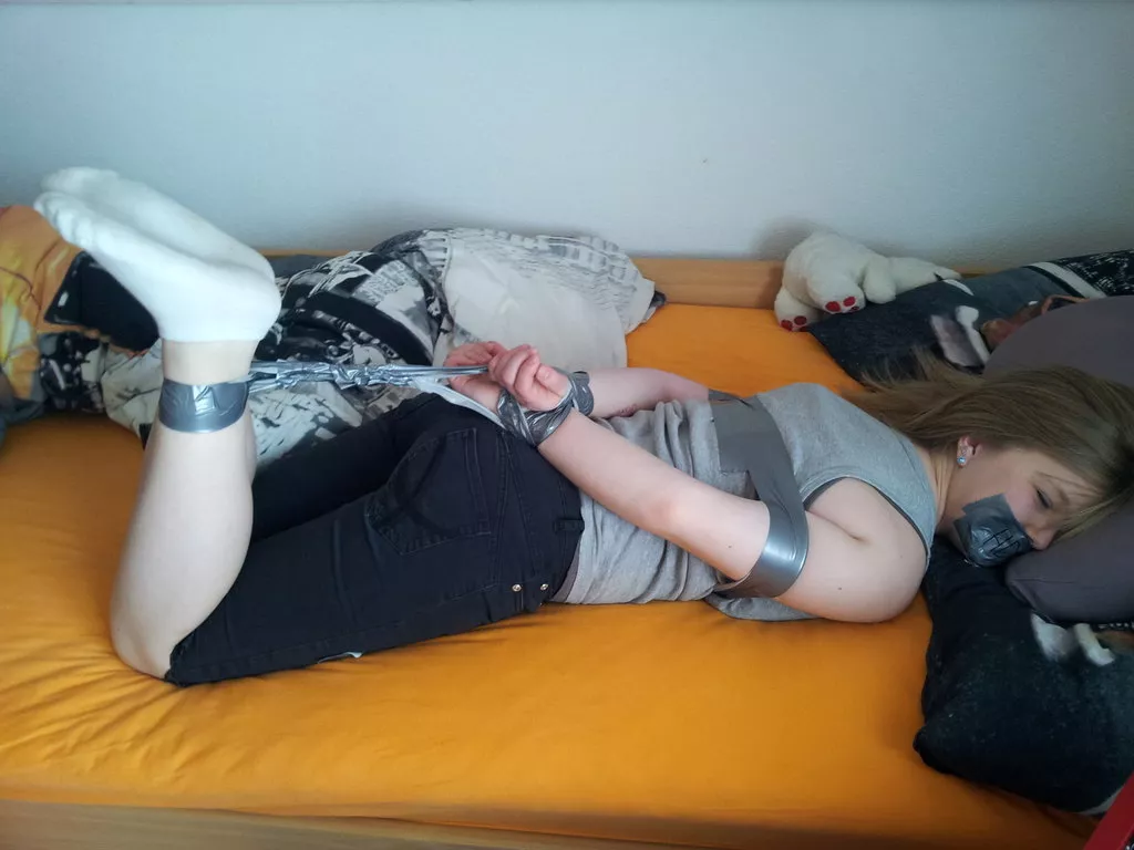 Girls sleeping in bondage are cute