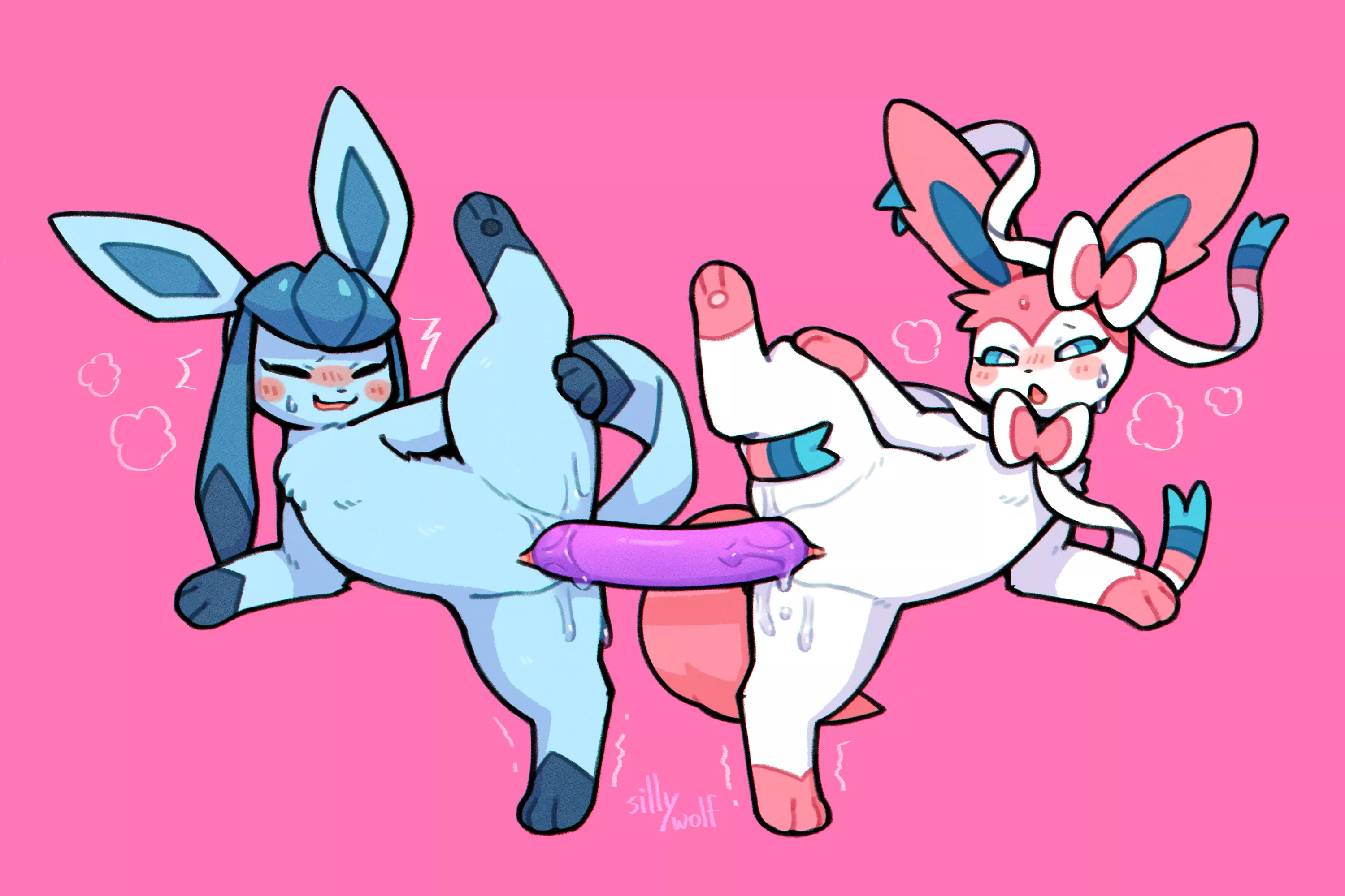 Glaceon and sylveon (sillywolf)