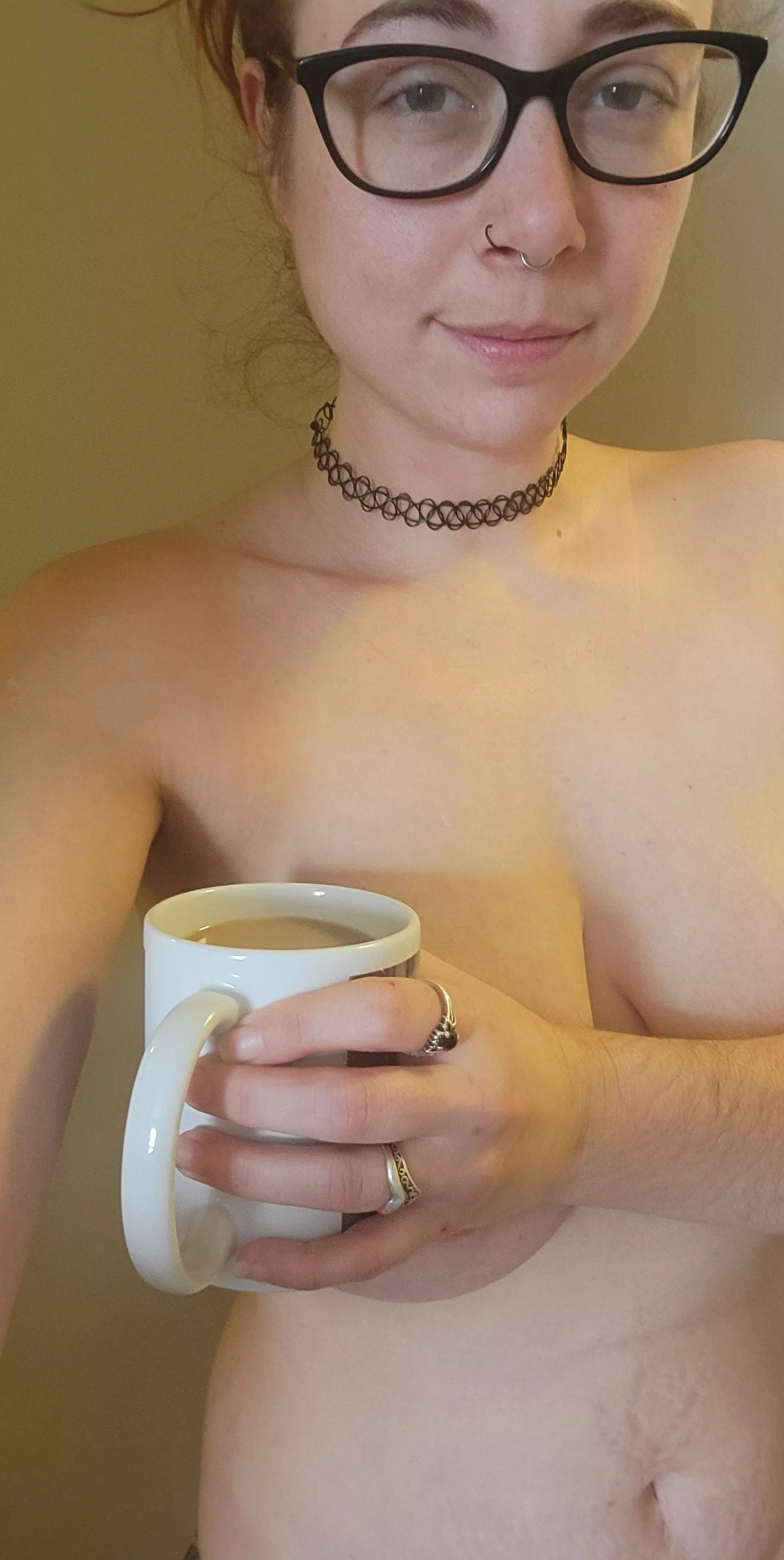 Glasses coffee and a milf to start off your morning 😘