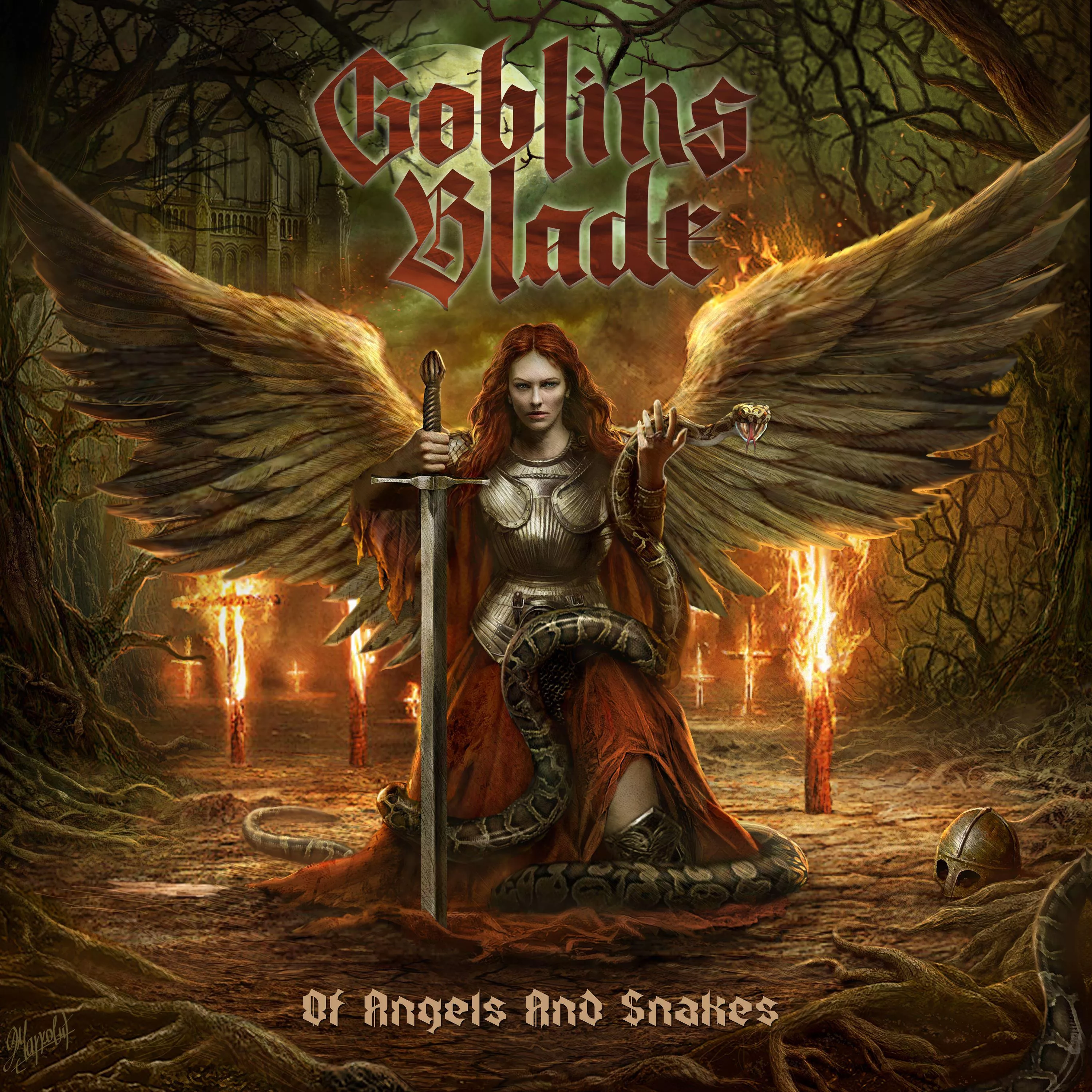 Goblins Blade – Of Angels and Snakes album art by Dušan Marković