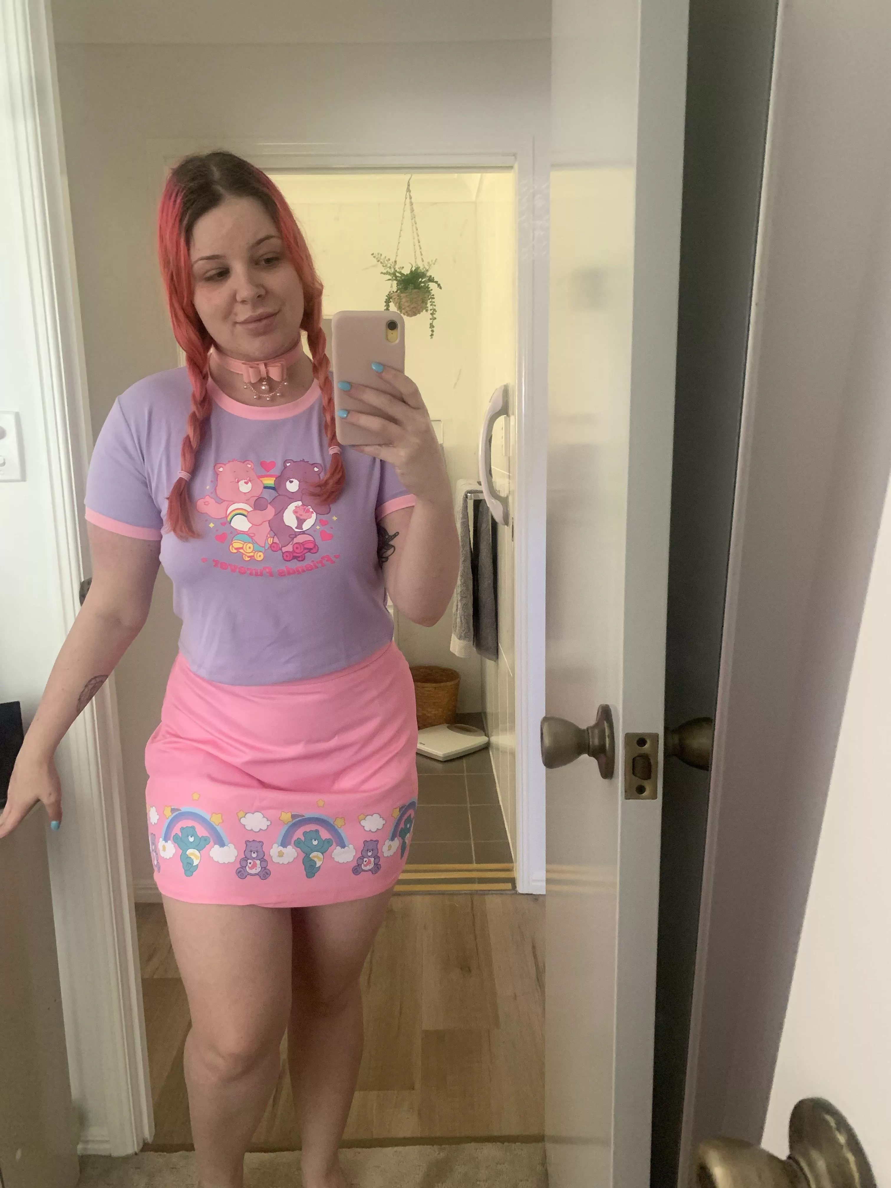 going out for waffles in my all care bear outfit hehe ðŸŒ¸