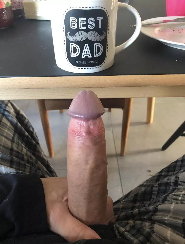 Good morning sweety. Daddy made breakfast