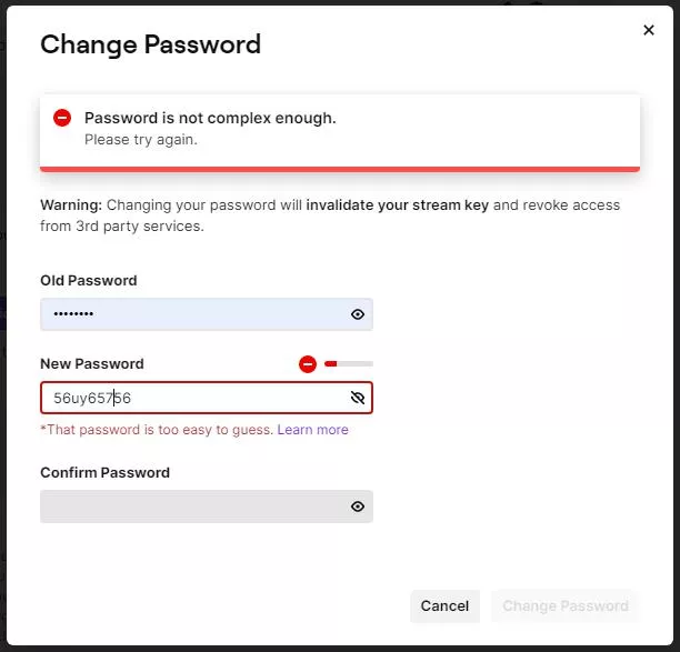 Good to know Twitch has the most uptight password system ever