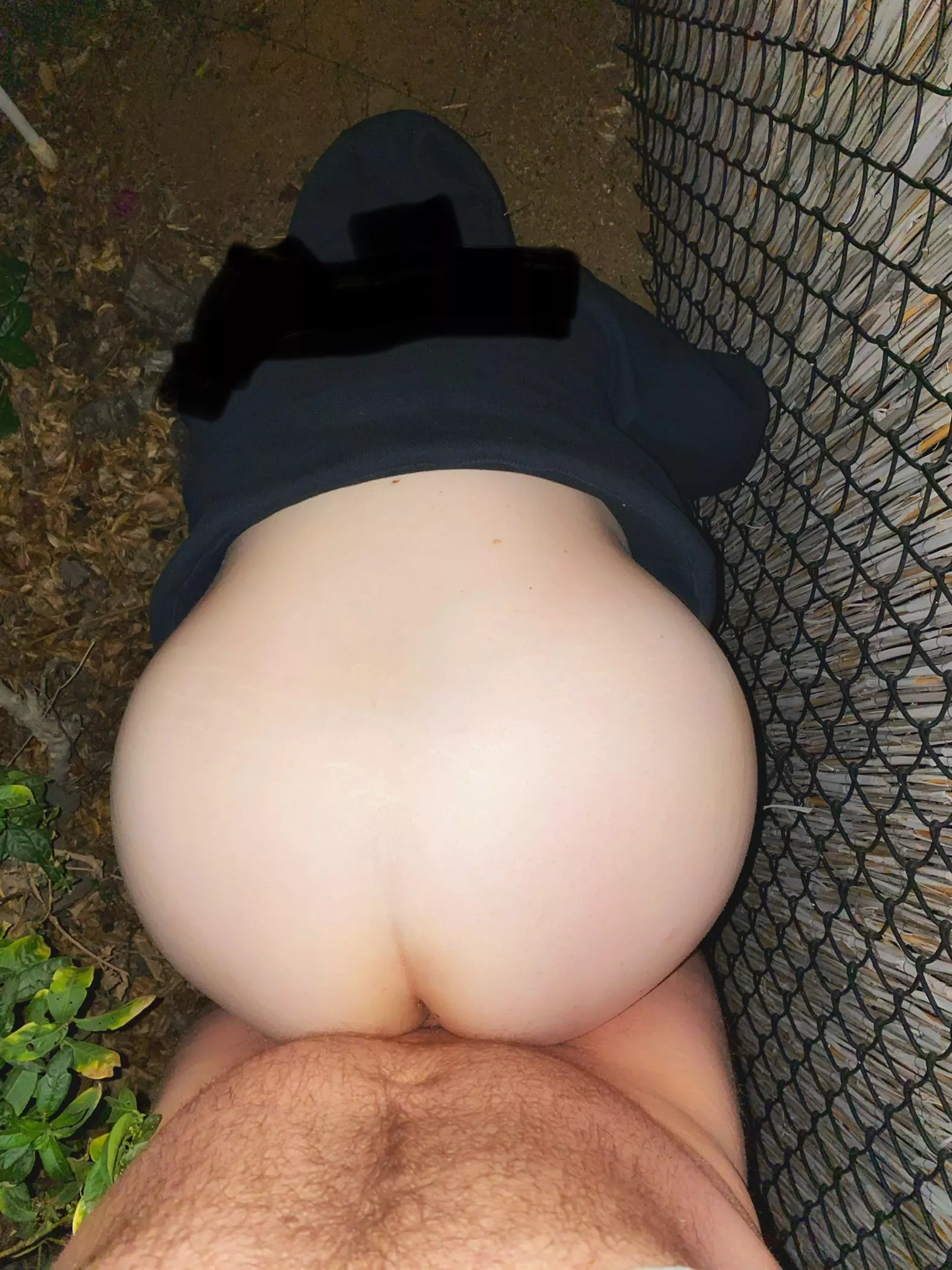 Got horny while we were out for a walk and ended up fucking behind a bush in someone’s front yard! (OC)