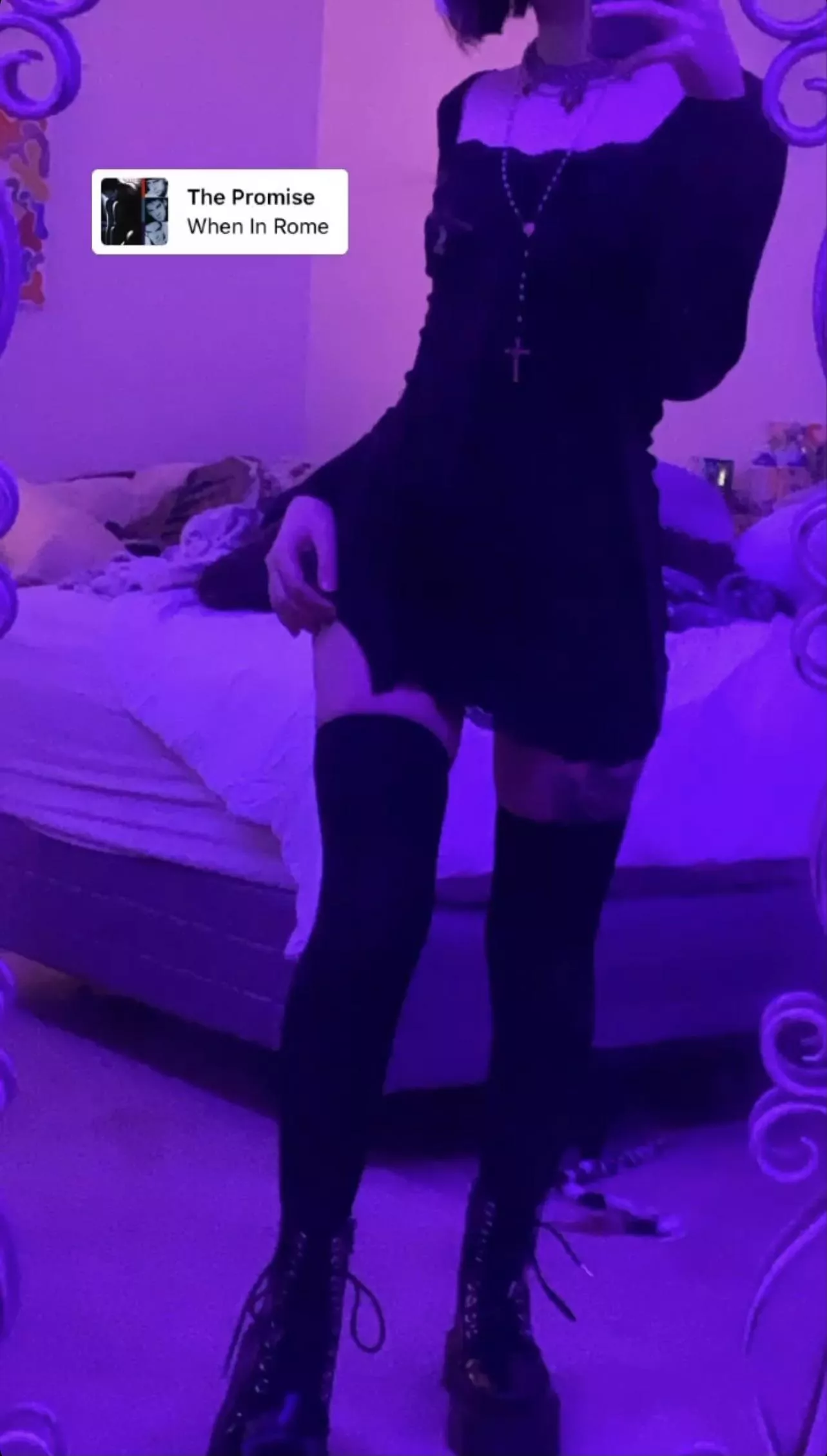 Goth in thigh highs