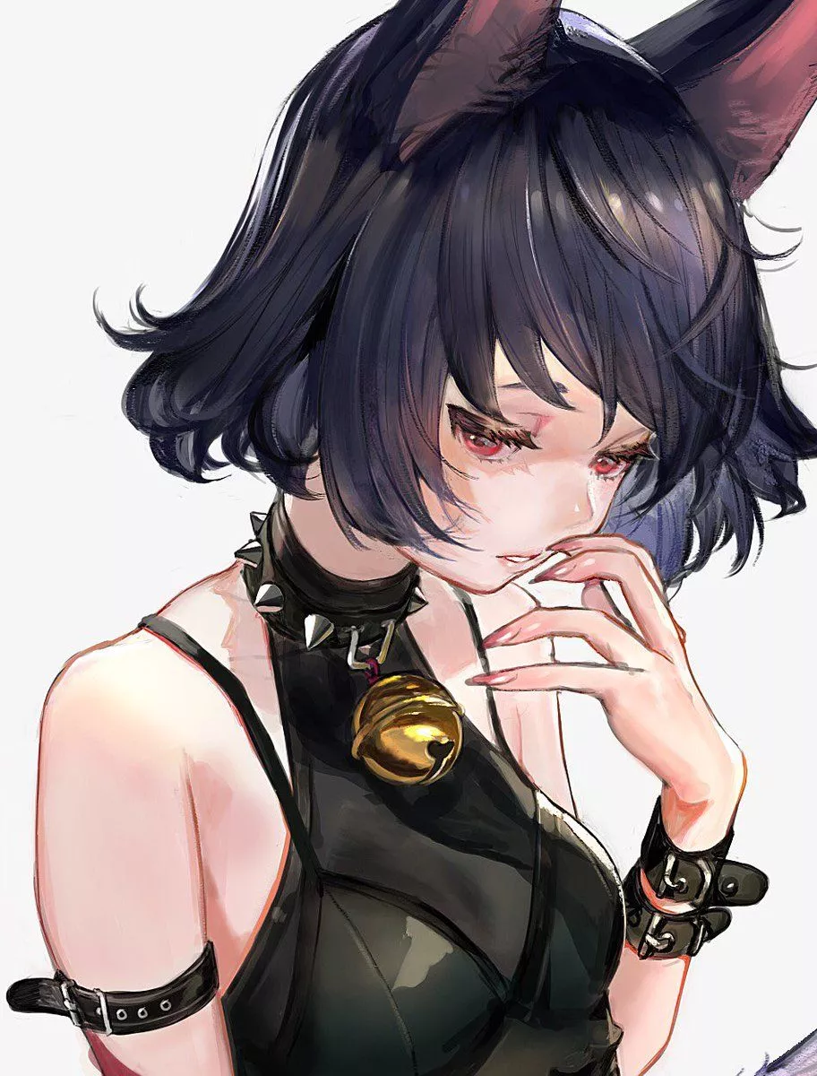 gothic red eyed neko