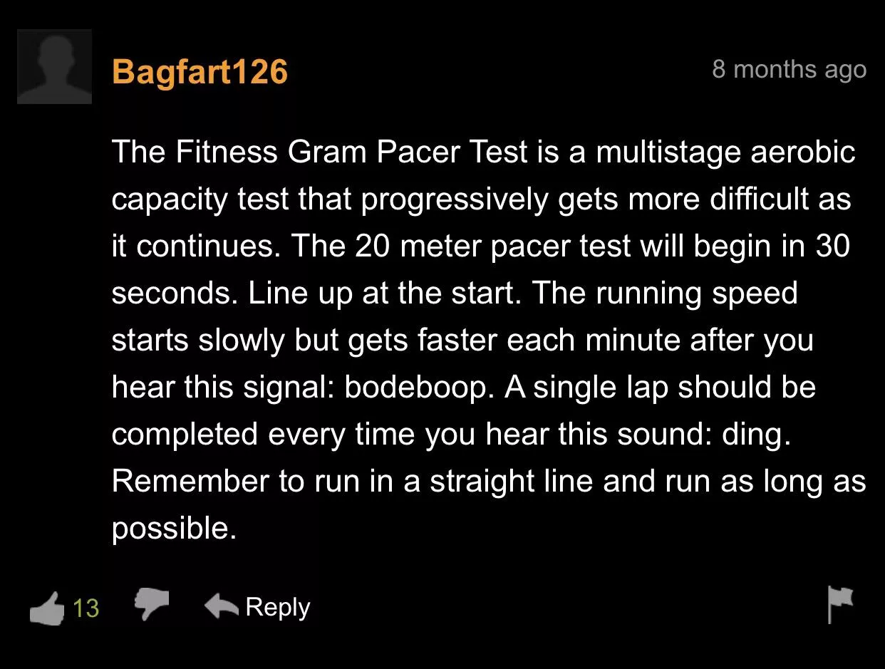 Gotta pass that bleep test guys