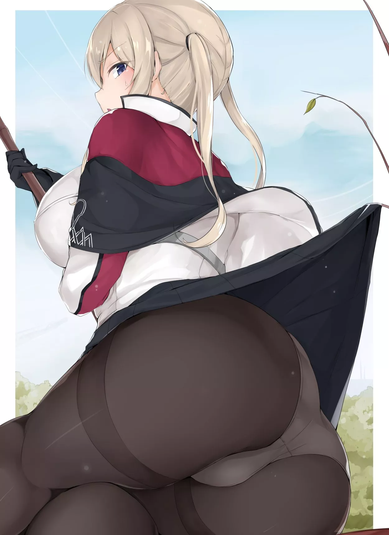 Graf's skirt caught by a branch (Maruyaa) [KanColle]