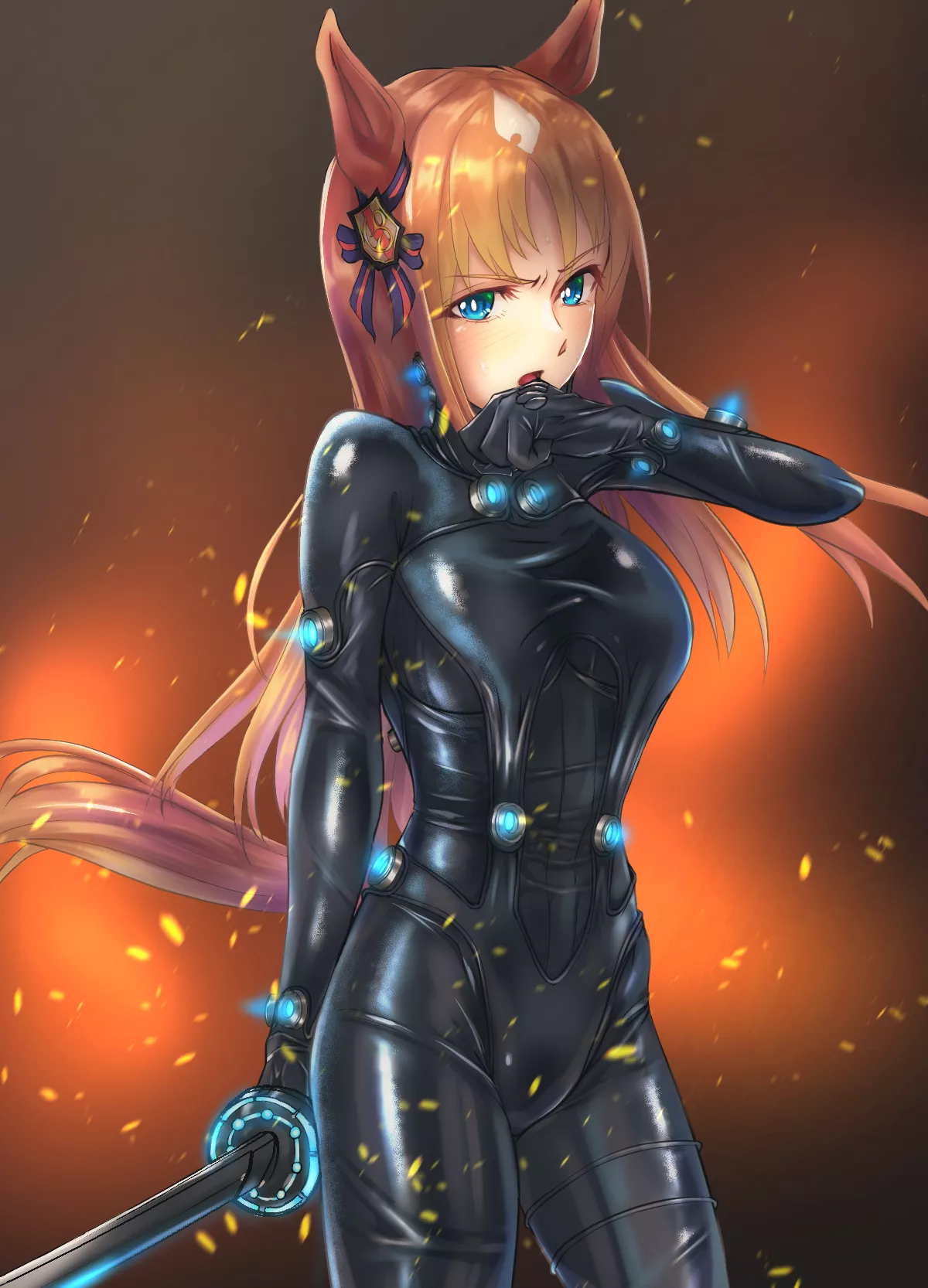 Grass Wonder in a Gantz suit (Parazan D) [Umamusume/ Gantz]