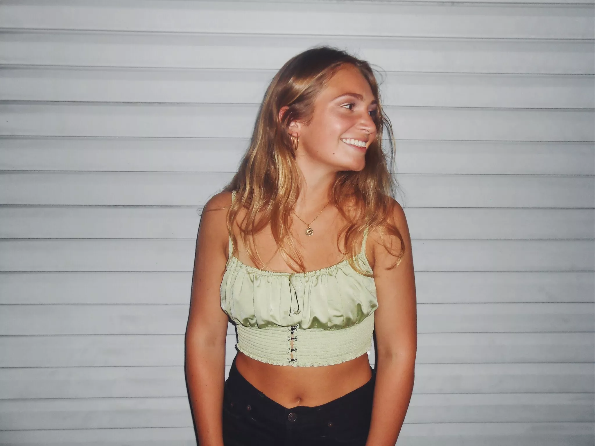 Green crop top