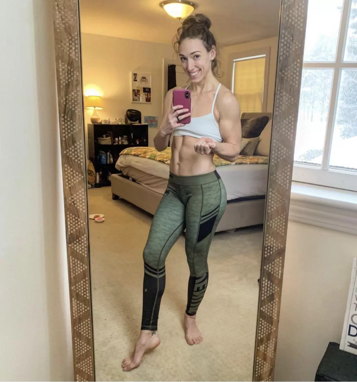 Green yoga pants