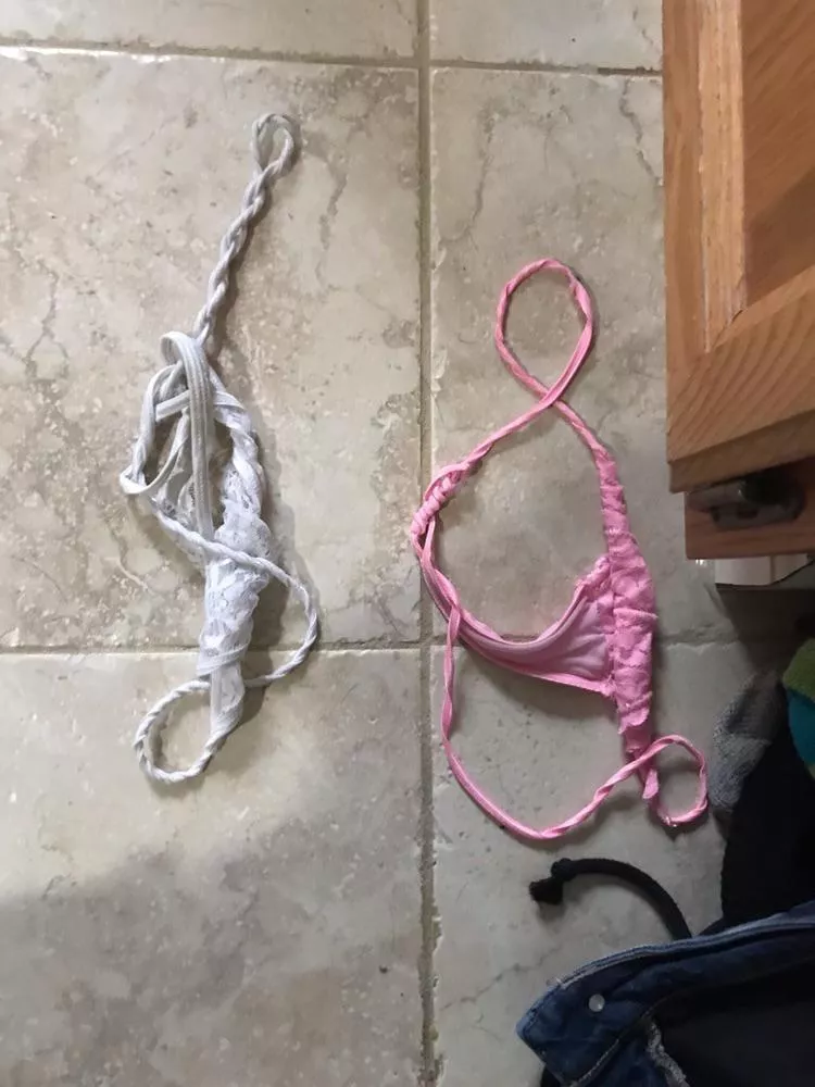 G-strings left on bathroom floor