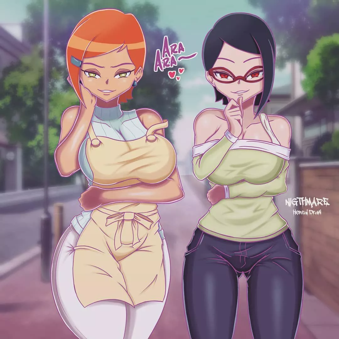 Gwen and Sarada (Nightmare) [Ben 10/Boruto]