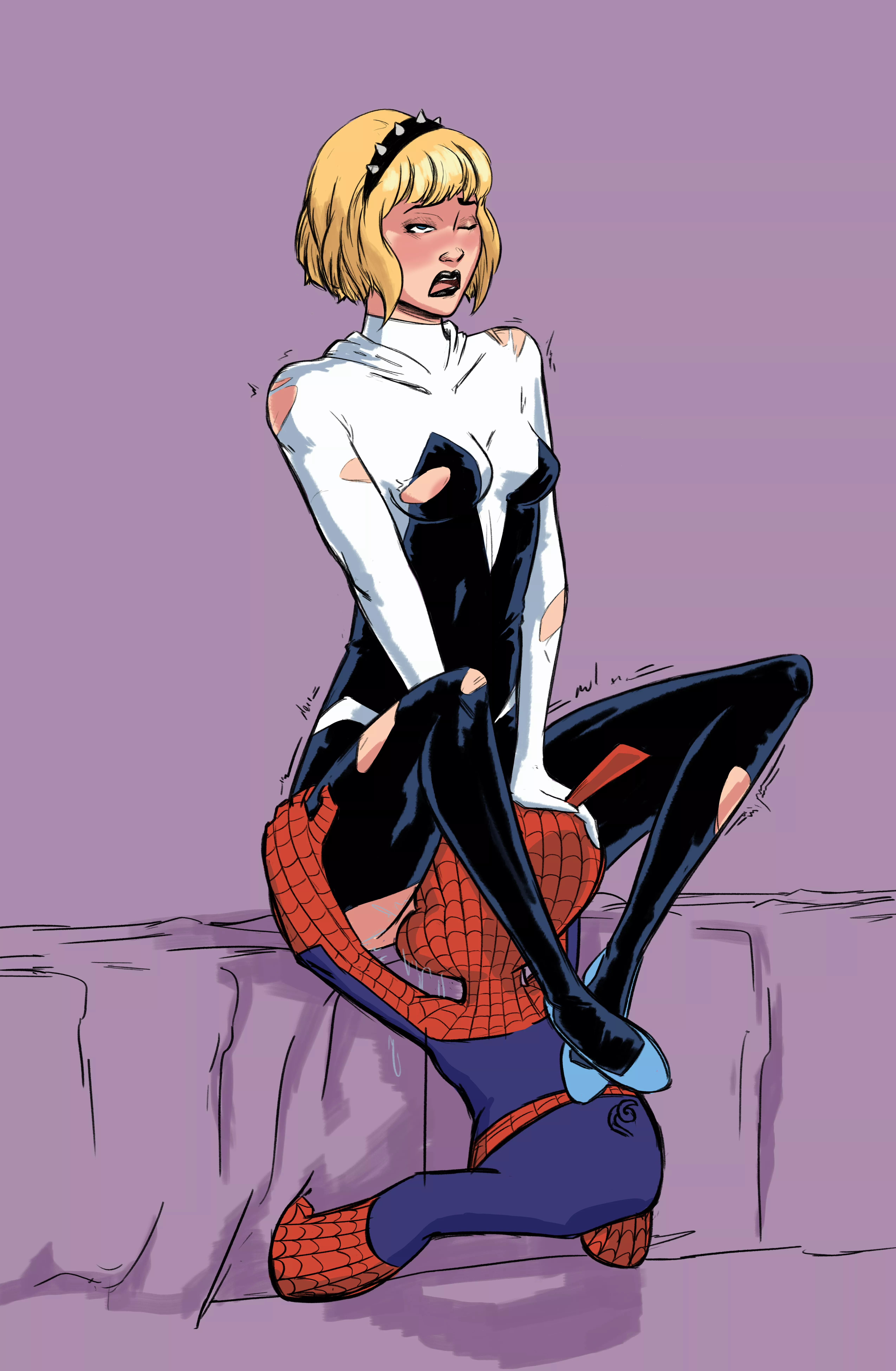 Gwendolyn Maxine Stacy/Spider-Gwen/Ghost-Spider. Pork eating. (saibutts) [Marvel Comics]