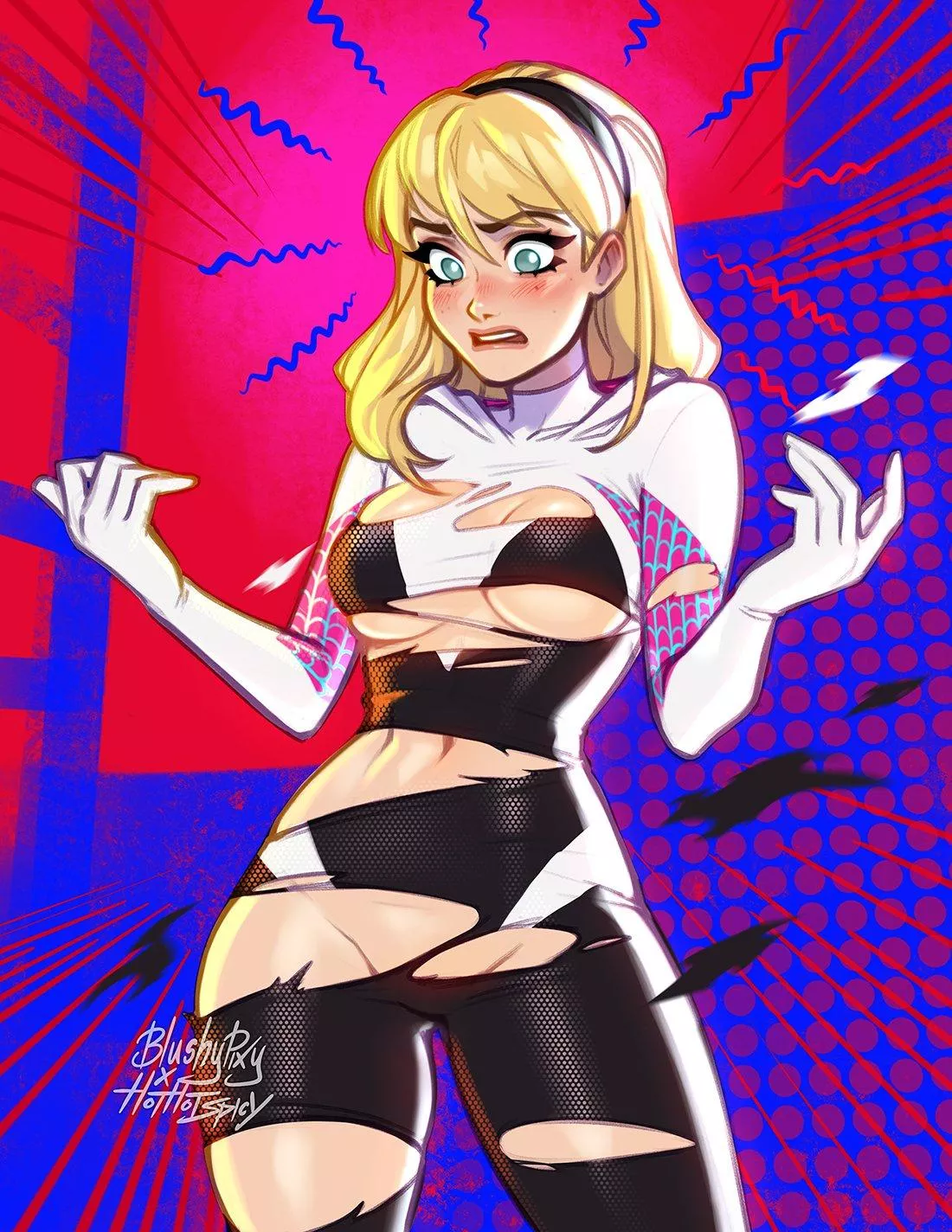 Gwen's spider senses are a bit slow today (BlushyPixy) [Spiderman]