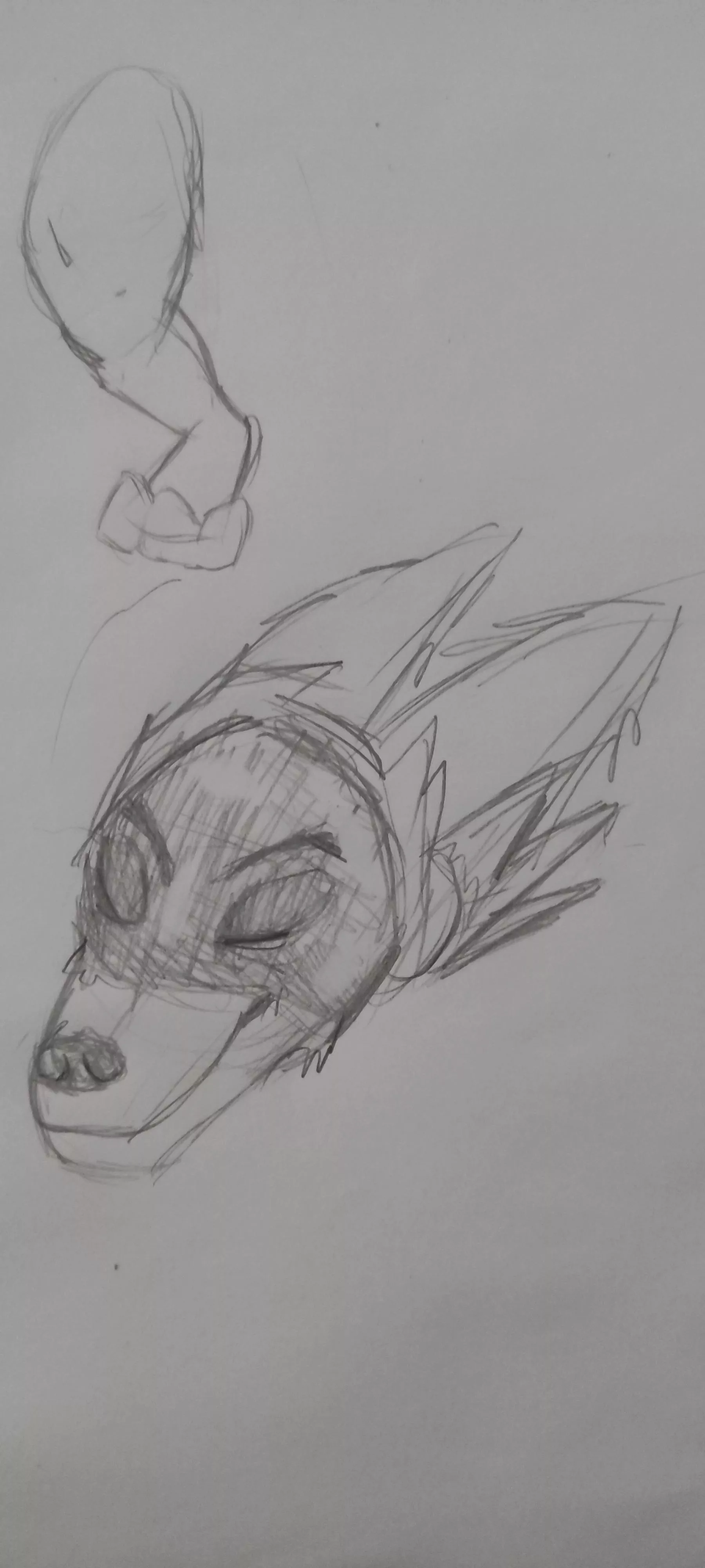 Half wolf, half proto sketch (trying to figure out how my fursona should look )