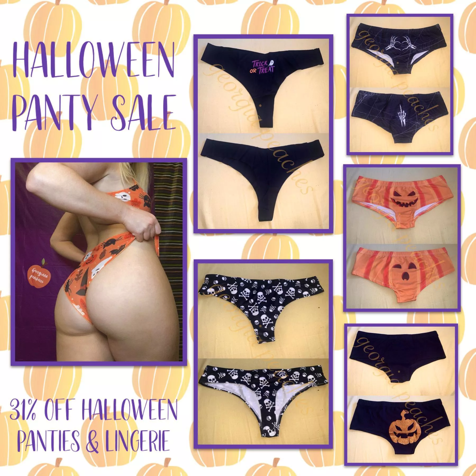 ðŸŽƒHALLOWEEN SALEðŸŽƒ get 31% off any halloween panties or lingerie ordersðŸ§¡ 2 day wear + orgasms each day + 3 picsðŸ”¥ [US] shipping/tracking [PTY] [SELLING] kik: georgiaa.peachess