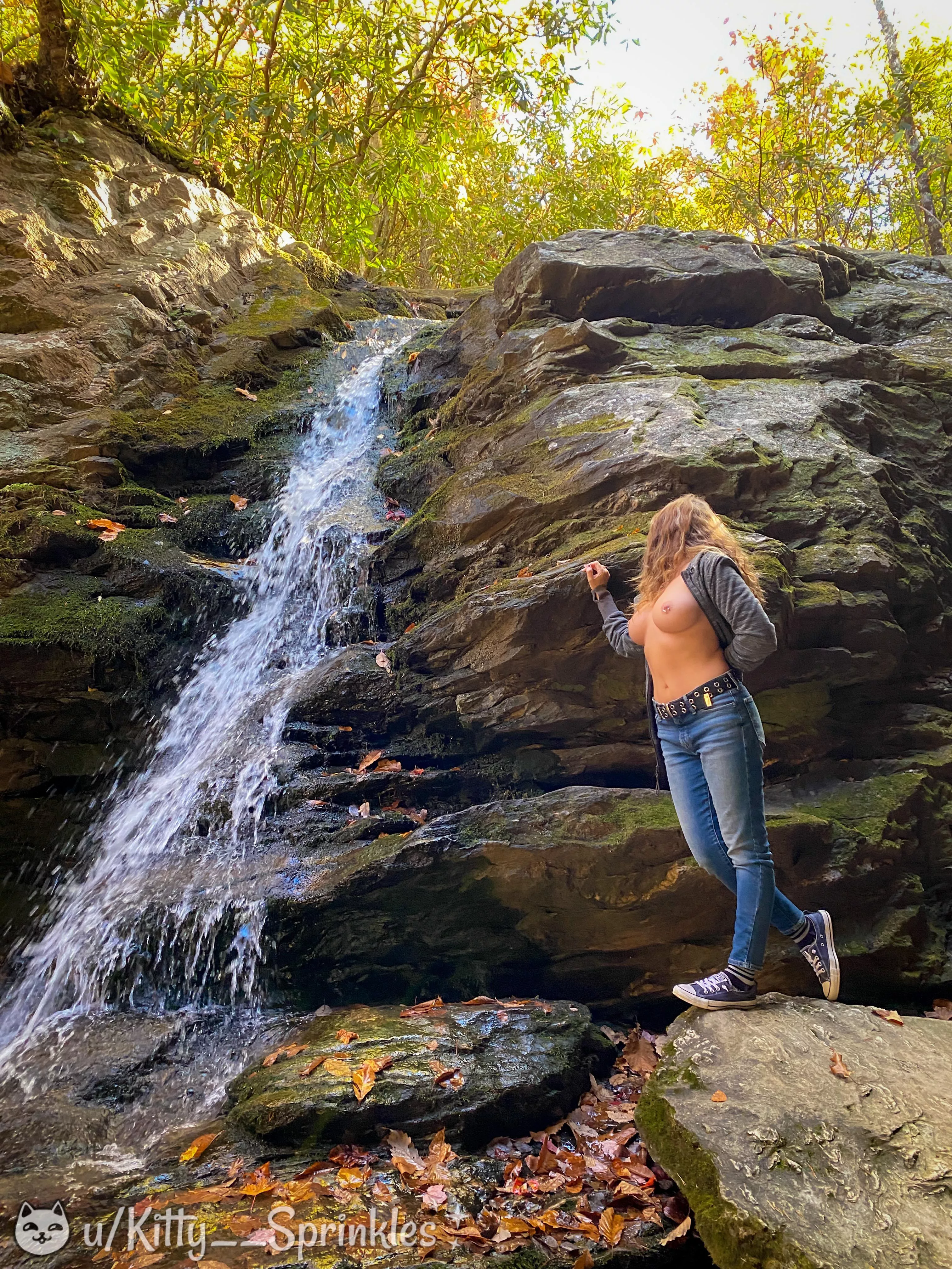 Happy Fall Y’all! PSA… don’t hike waterfalls wearing Chucks! (=^•^=) [f]