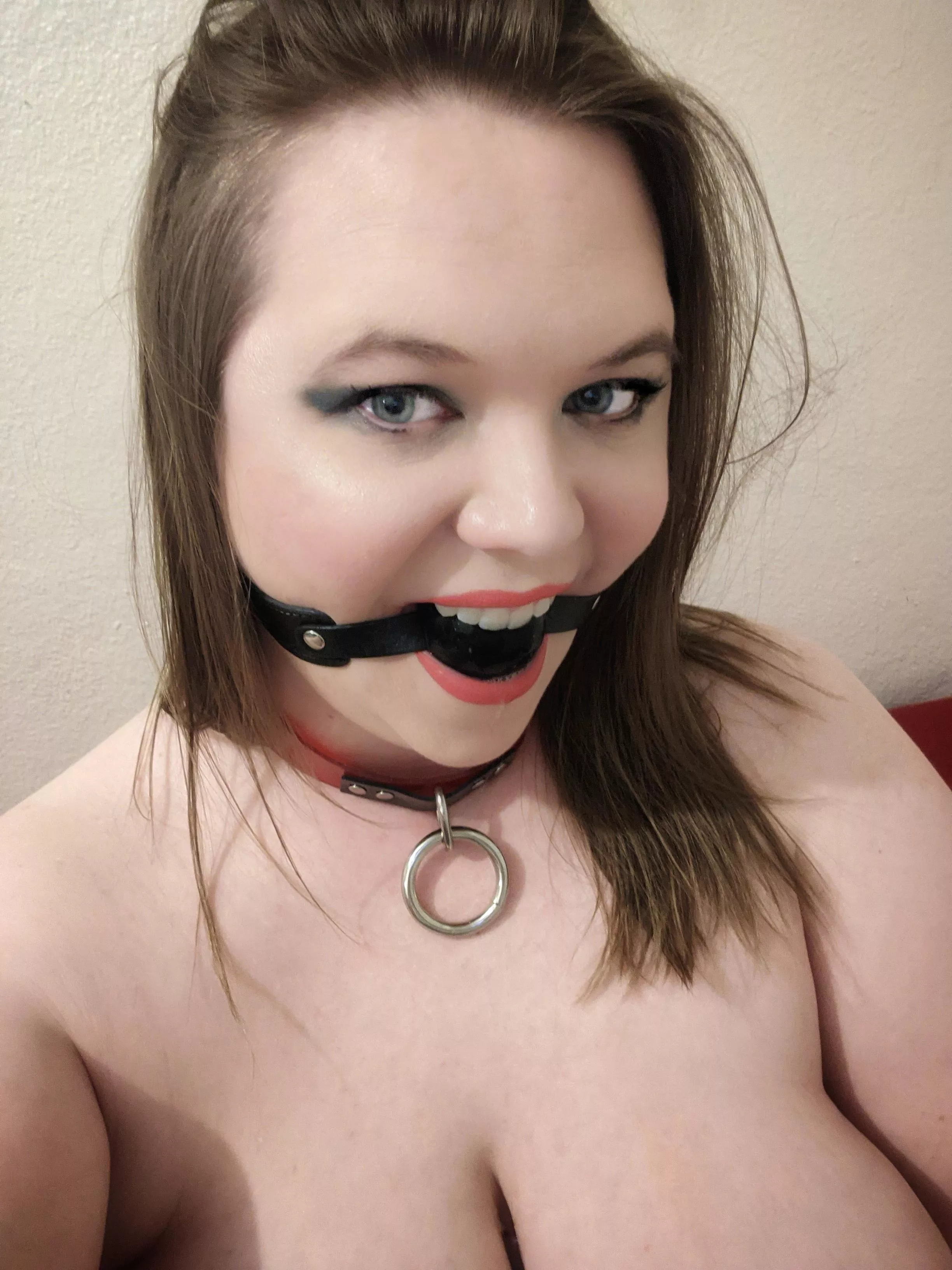 Happy to be gagged 🖤🖤🖤