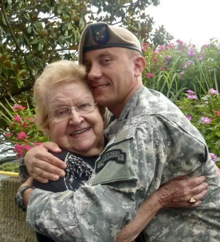 Happy Veteran’s Day to all of my other gay bros who have served. Here’s me and my grandma at my Ranger graduation