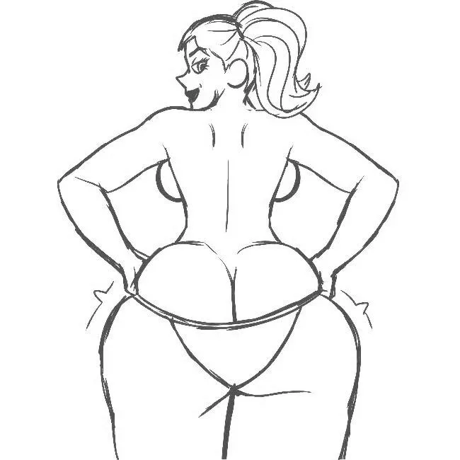 Harley Quinn Fat Ass In Panties Sketch (Oc)