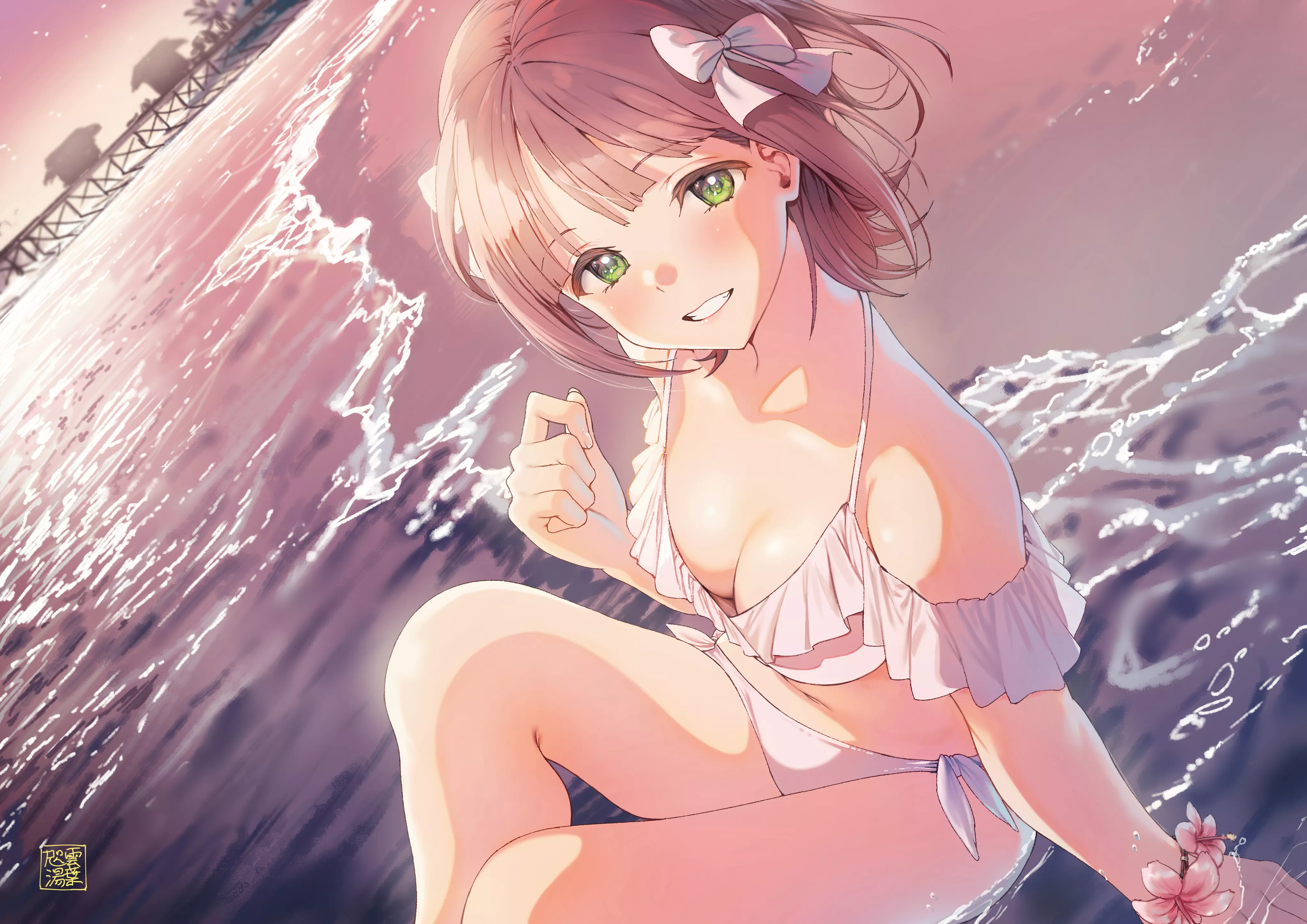 Haruka in the surf. [Idolmaster]