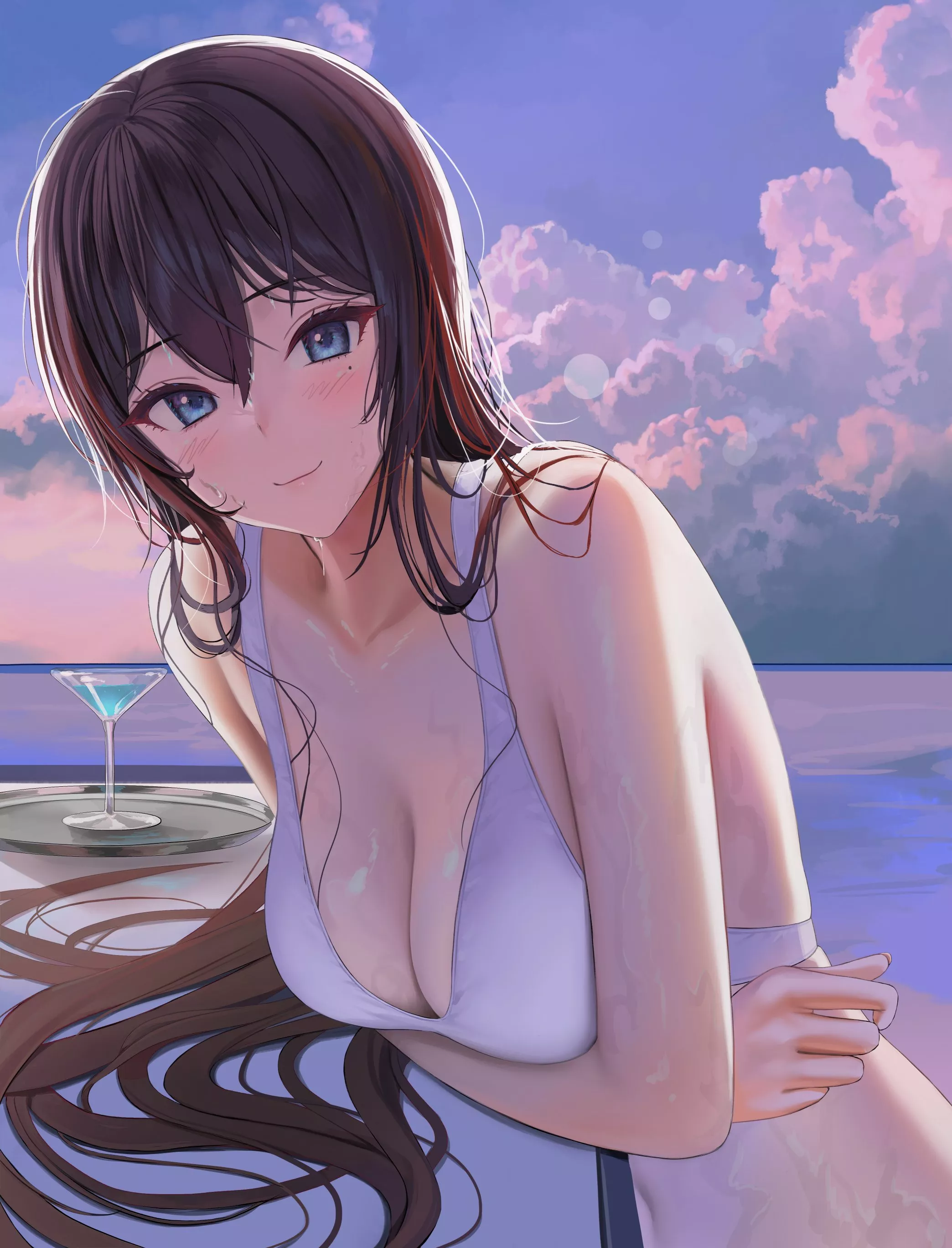 Having a Drink Together on the Beach [Original]