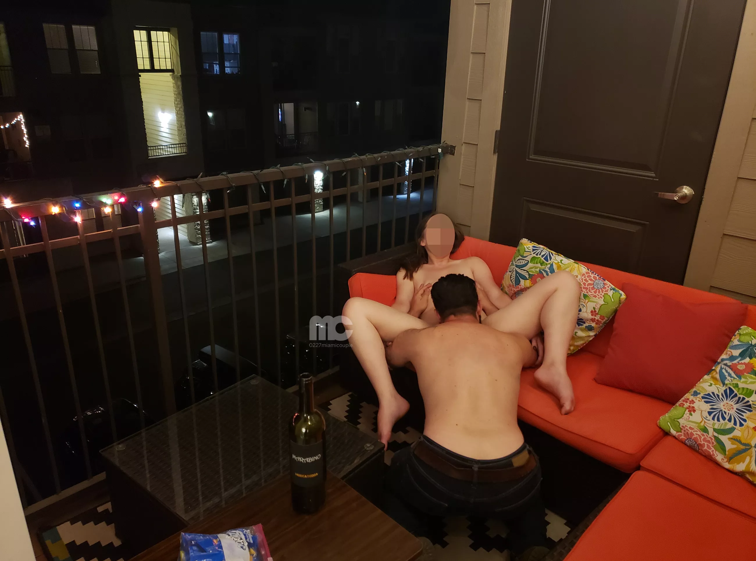 Having some fun with a friend, on his friend's balcony [00:00]