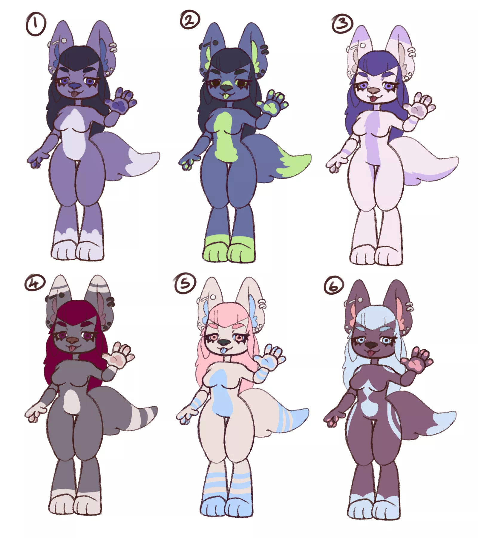 help me choose a colour palette! (art by me @fuzzyfangs)