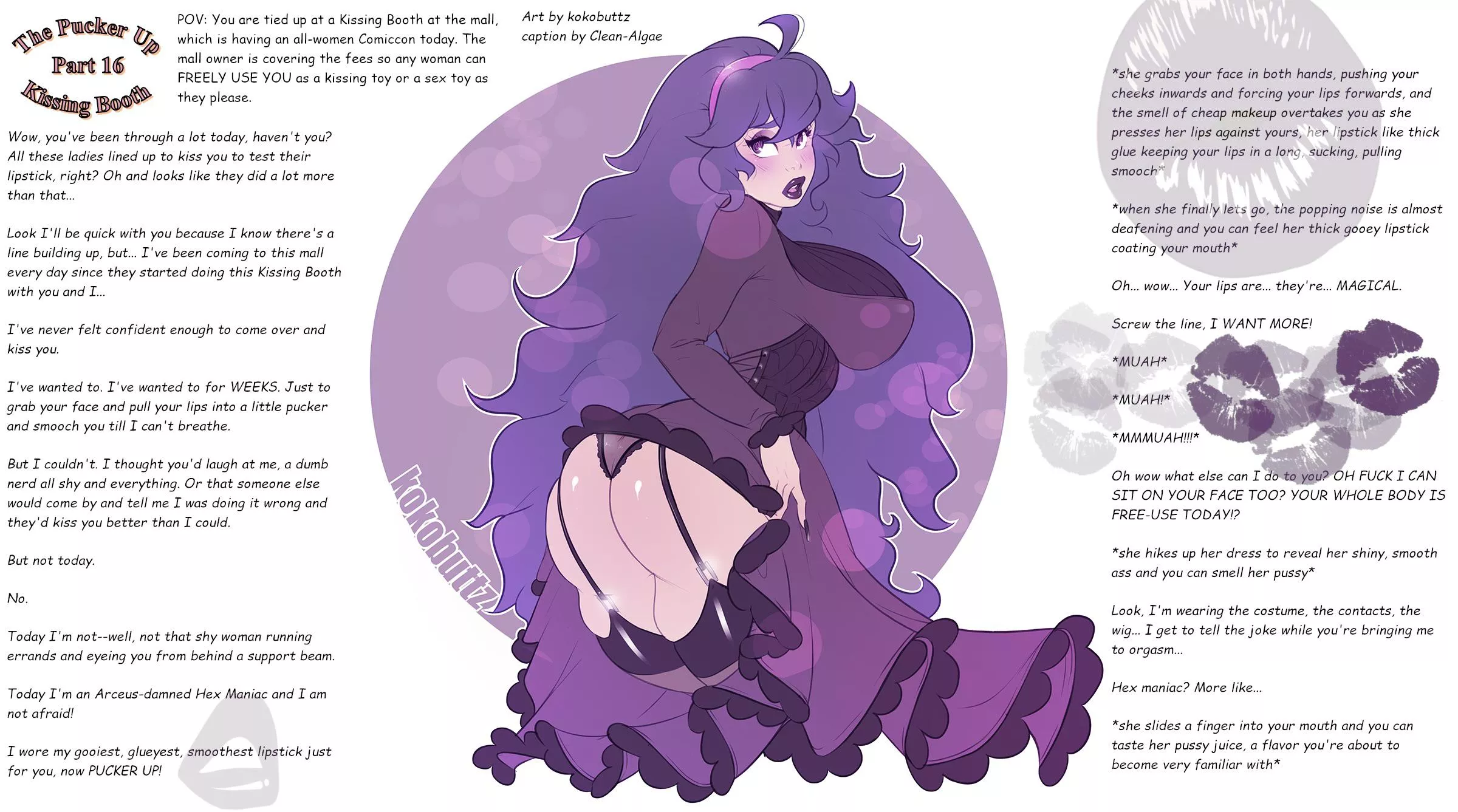 Hex Maniac Finally Has Her Chance with You [femdom] [lipstick] [kissing] [gender neutral pov] [free use] [The Kissing Booth Part 16] [The Con Part 2]