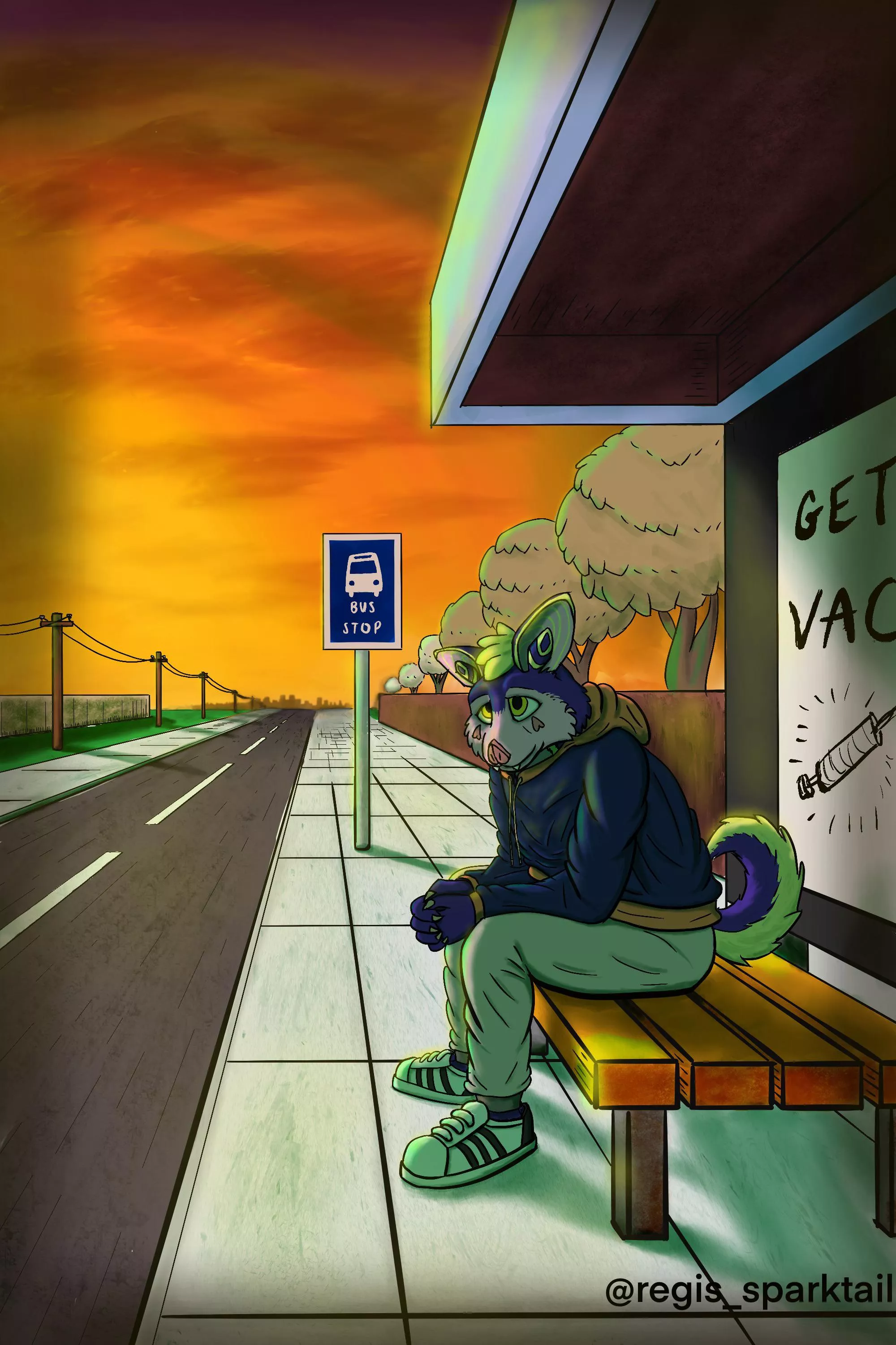 Hi, fellow furries. I finally did a full illustration for my fursona. Feedback is always appreciated.