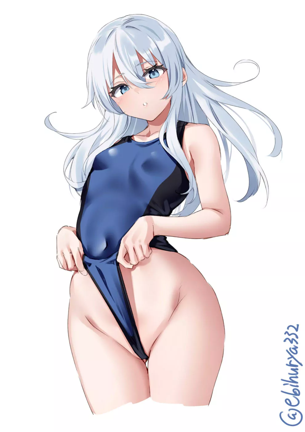 Hibiki Swimsuit Pull (Ebifurya) [Kantai Collection]