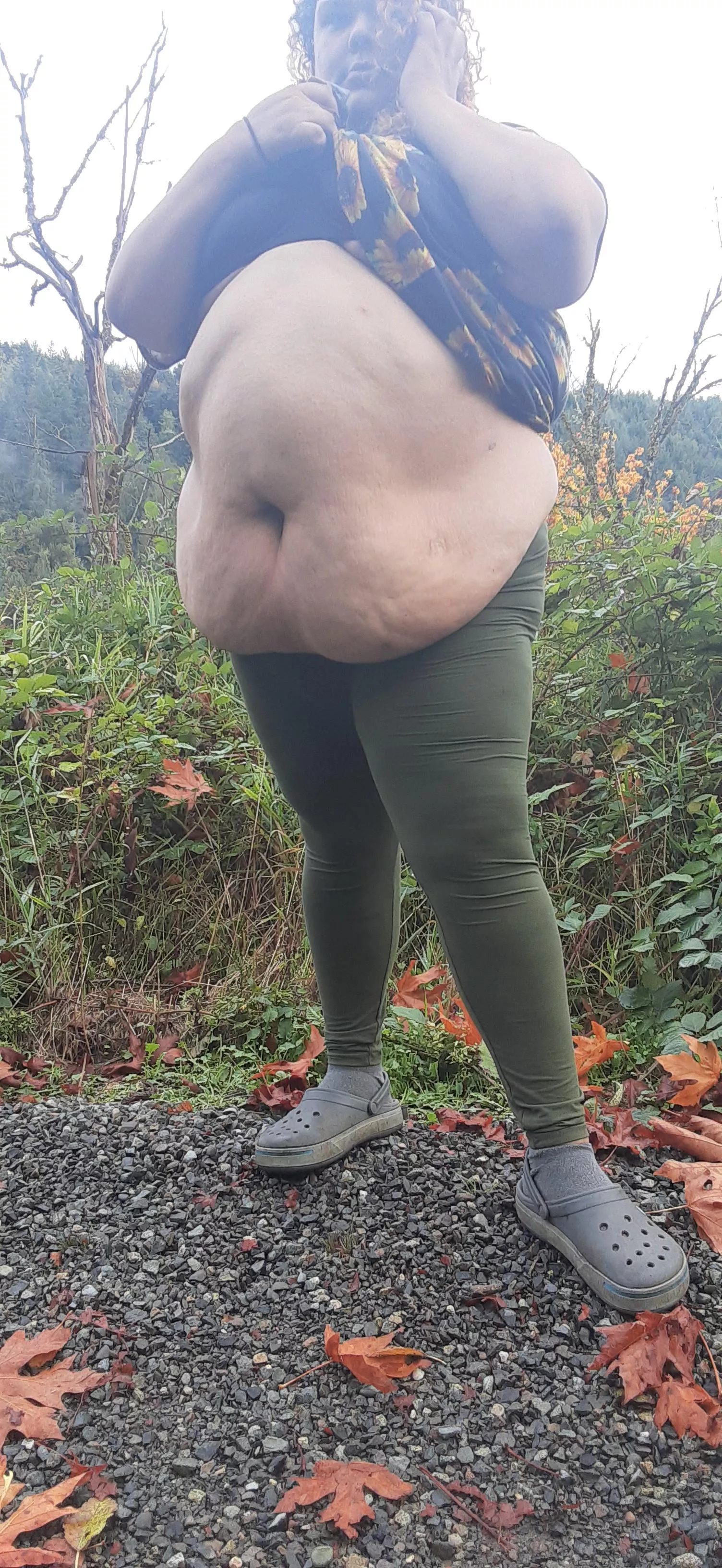 Hiking with my belly out