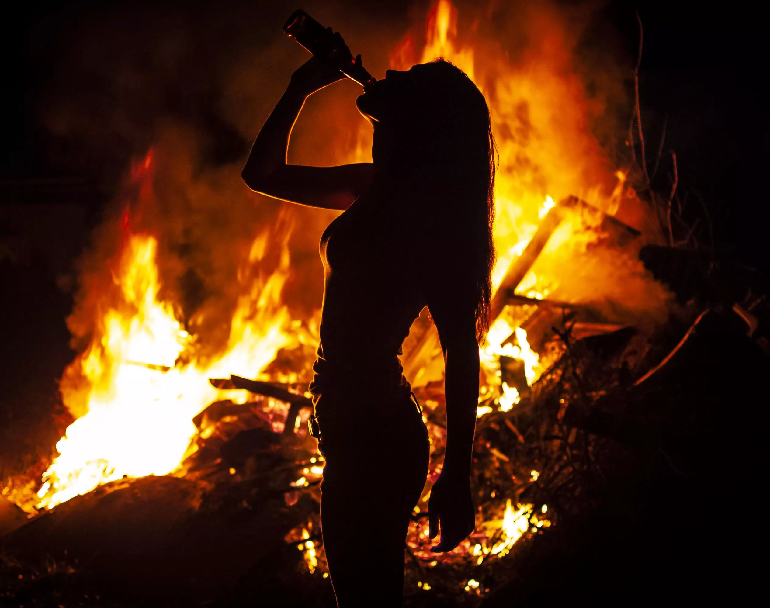 [His] wife finishing off her last beer of 2018.