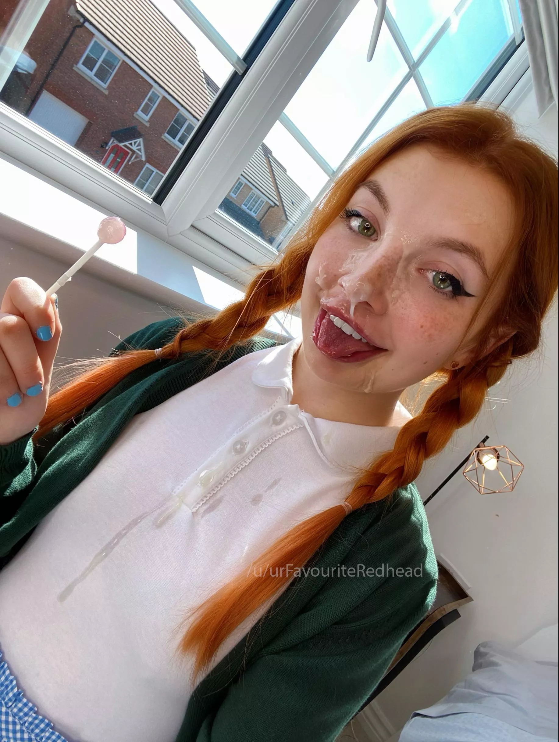 Hold me in place with my pigtails while you cover me and my lollipop 🙈🥰