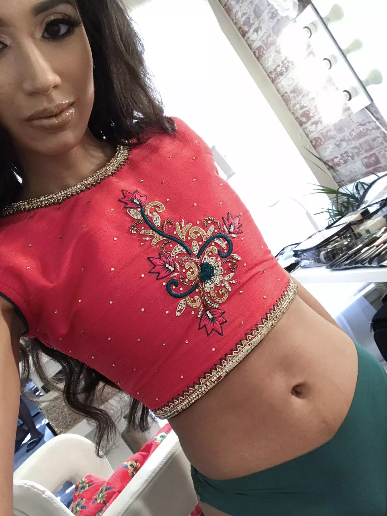 Hope this lehenga blouse counts as a croptop!