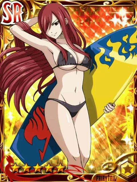 Hot Busty Red Head [Erza Scarlet, Fairy Tail Mobage Trading Cards]